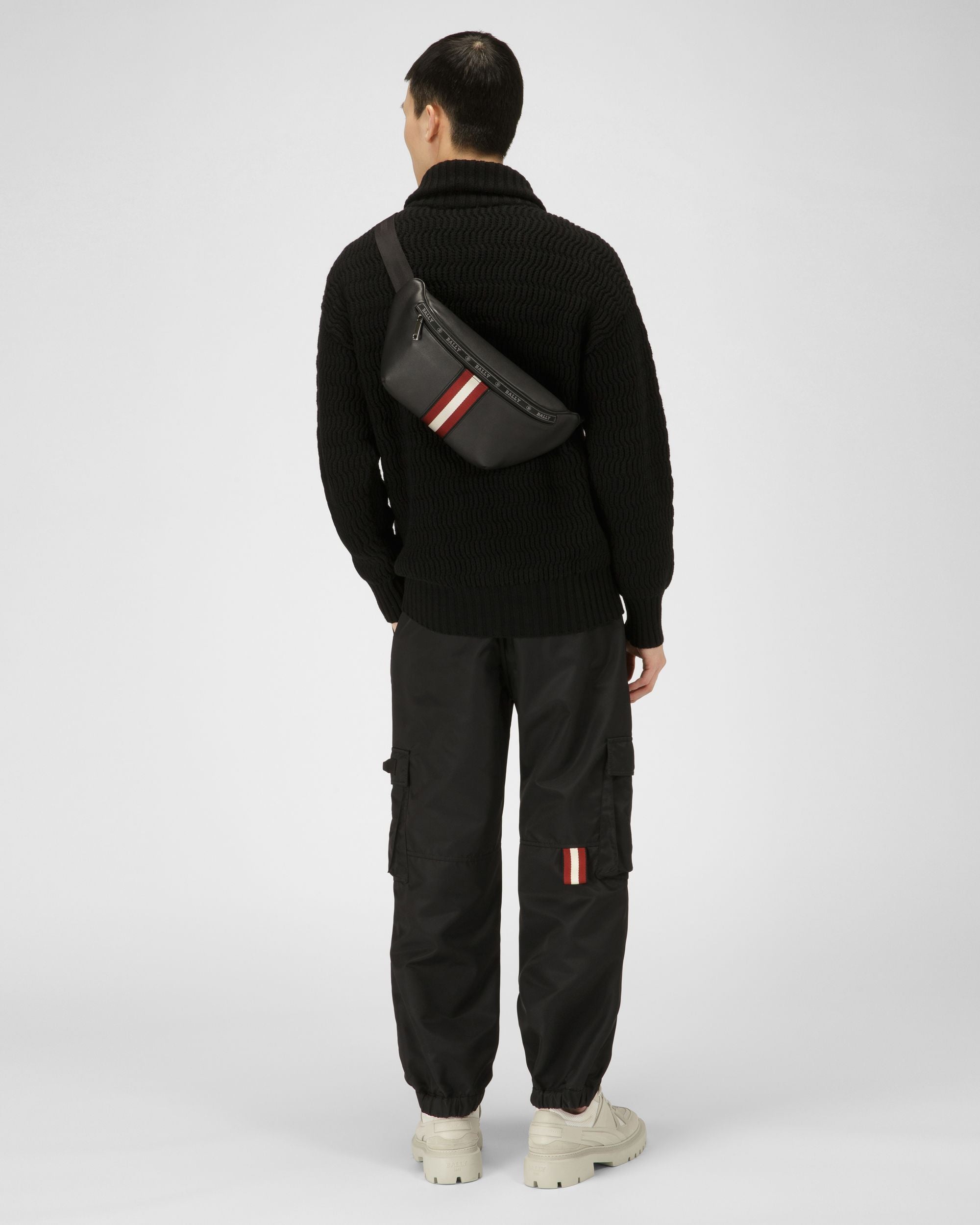 Hakab Leather Bum Bag In Black - Men's - Bally - 01