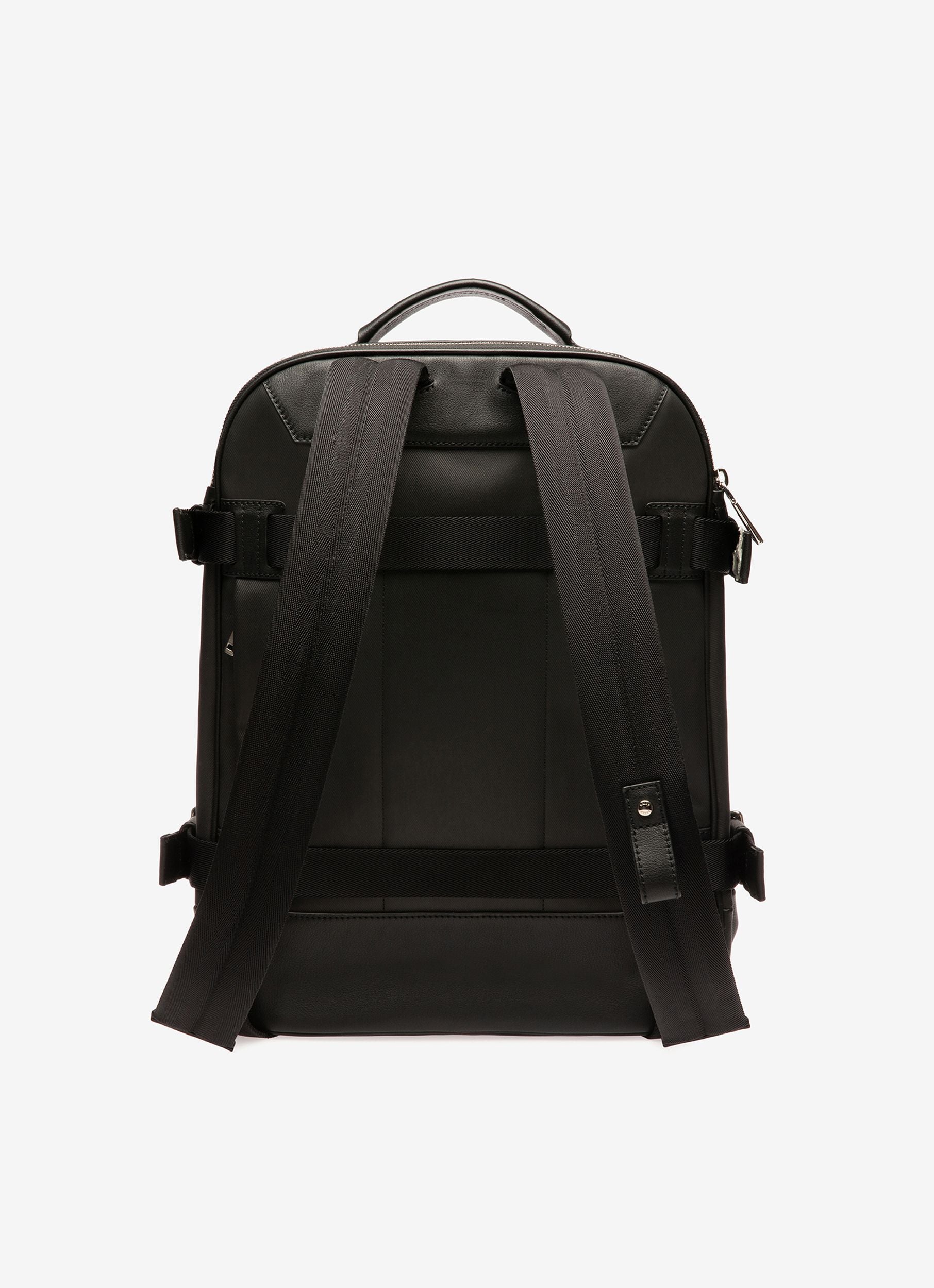 Veltan Cotton Mix & Leather Backpack In Black - Men's - Bally - 03