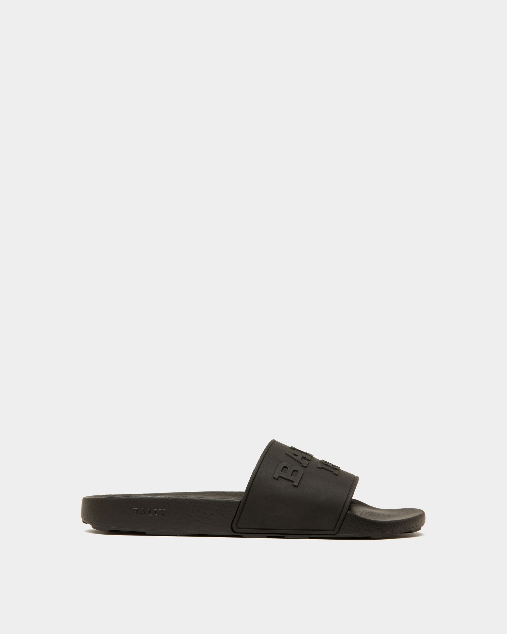 Slider Sandals In Black Rubber - Men's - Bally - 01