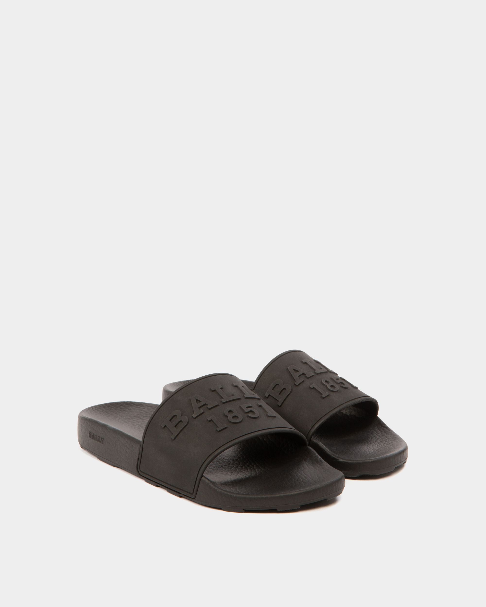 Slider Sandals In Black Rubber - Men's - Bally - 02