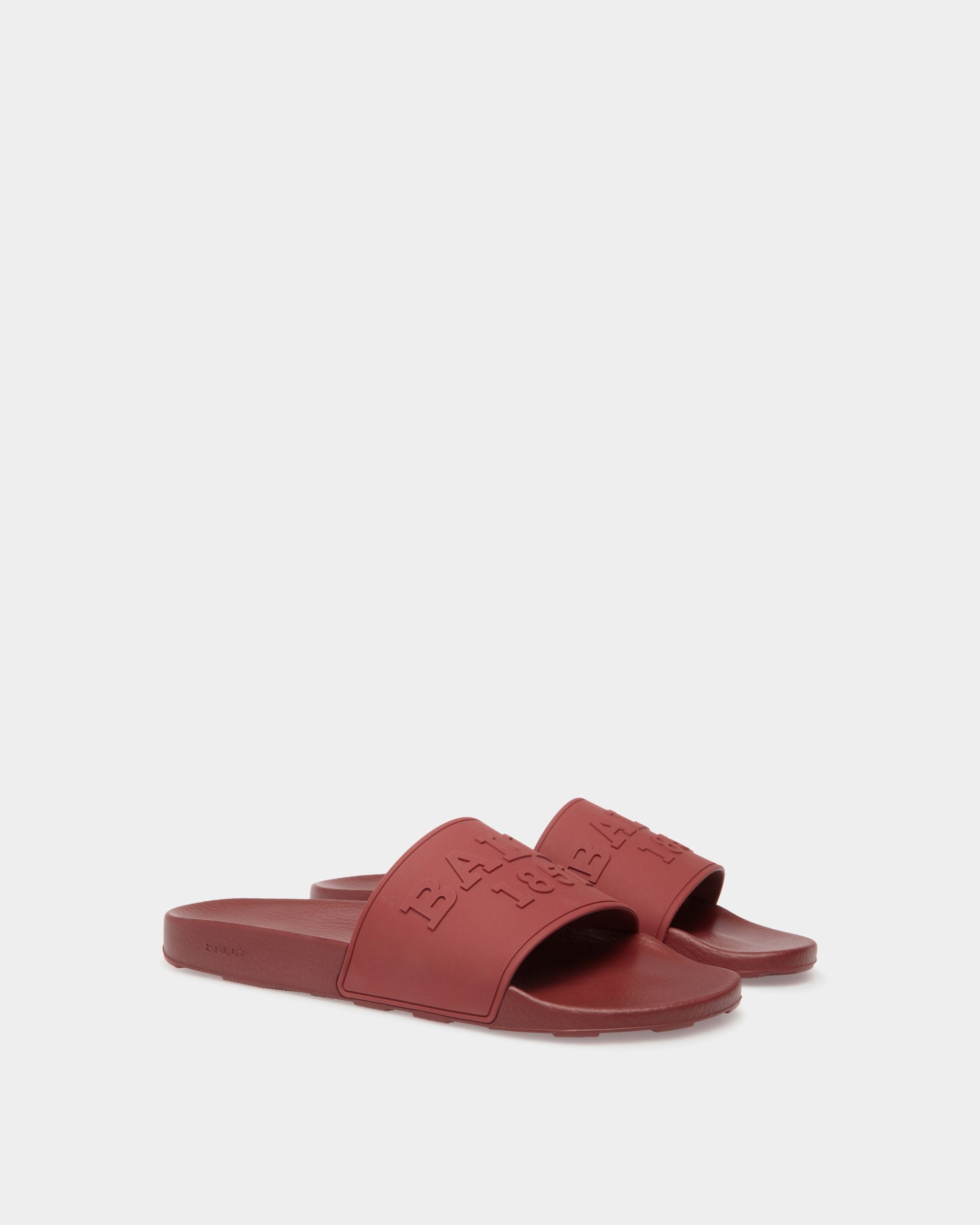 Slider Sandals In Red Rubber - Men's - Bally - 02