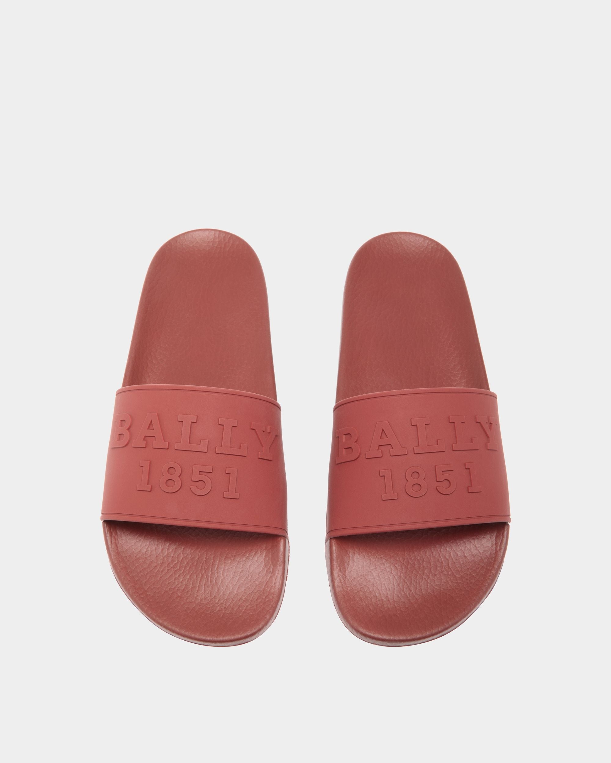 Slider Sandals In Red Rubber - Men's - Bally - 04
