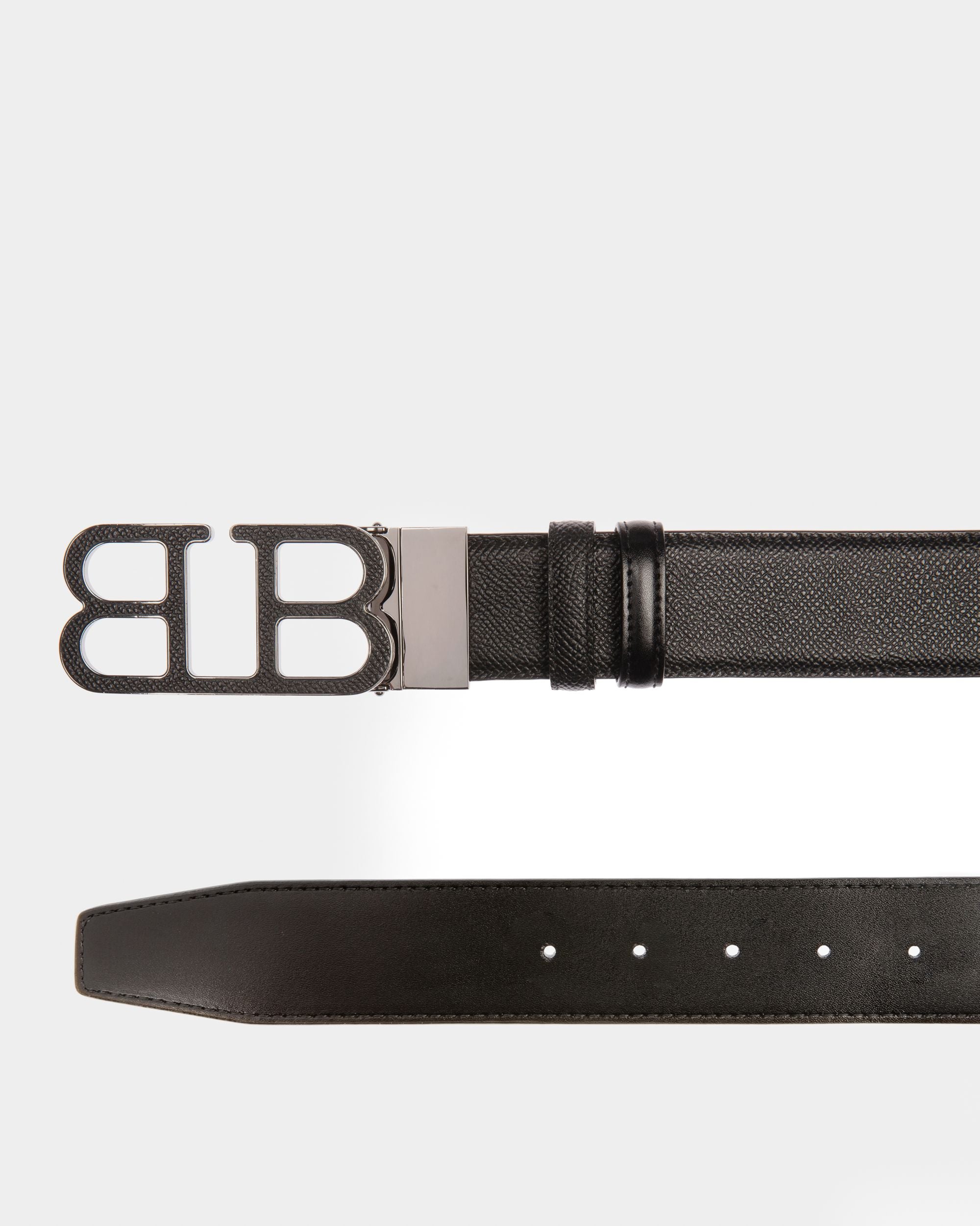 Britt Cinturón De 40 Mm En Piel De Color Negro - Hombre - Bally - 03