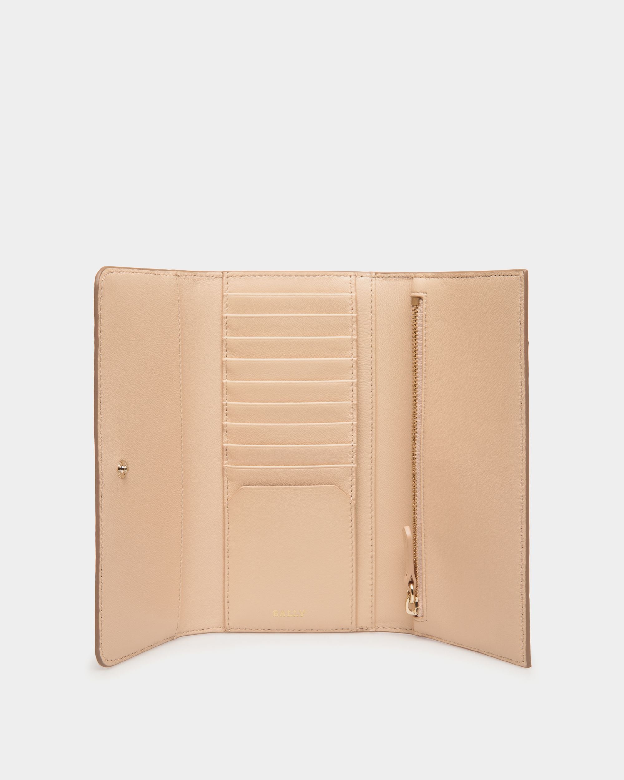 Cartera Continental De Piel Granulada Beige - Mujer - Bally - 03