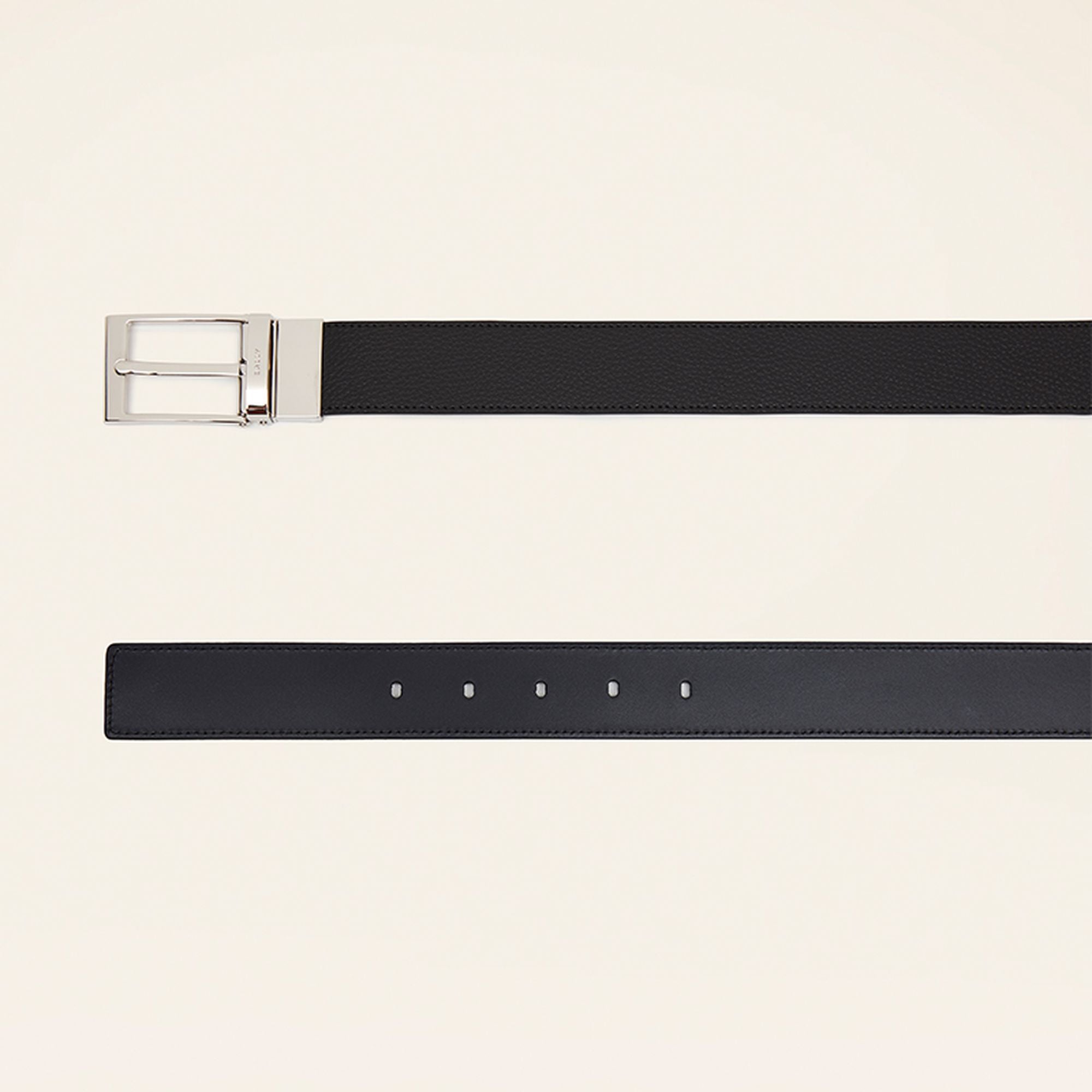 Men's Black Casual Leather Belt - Men's - Bally - 02