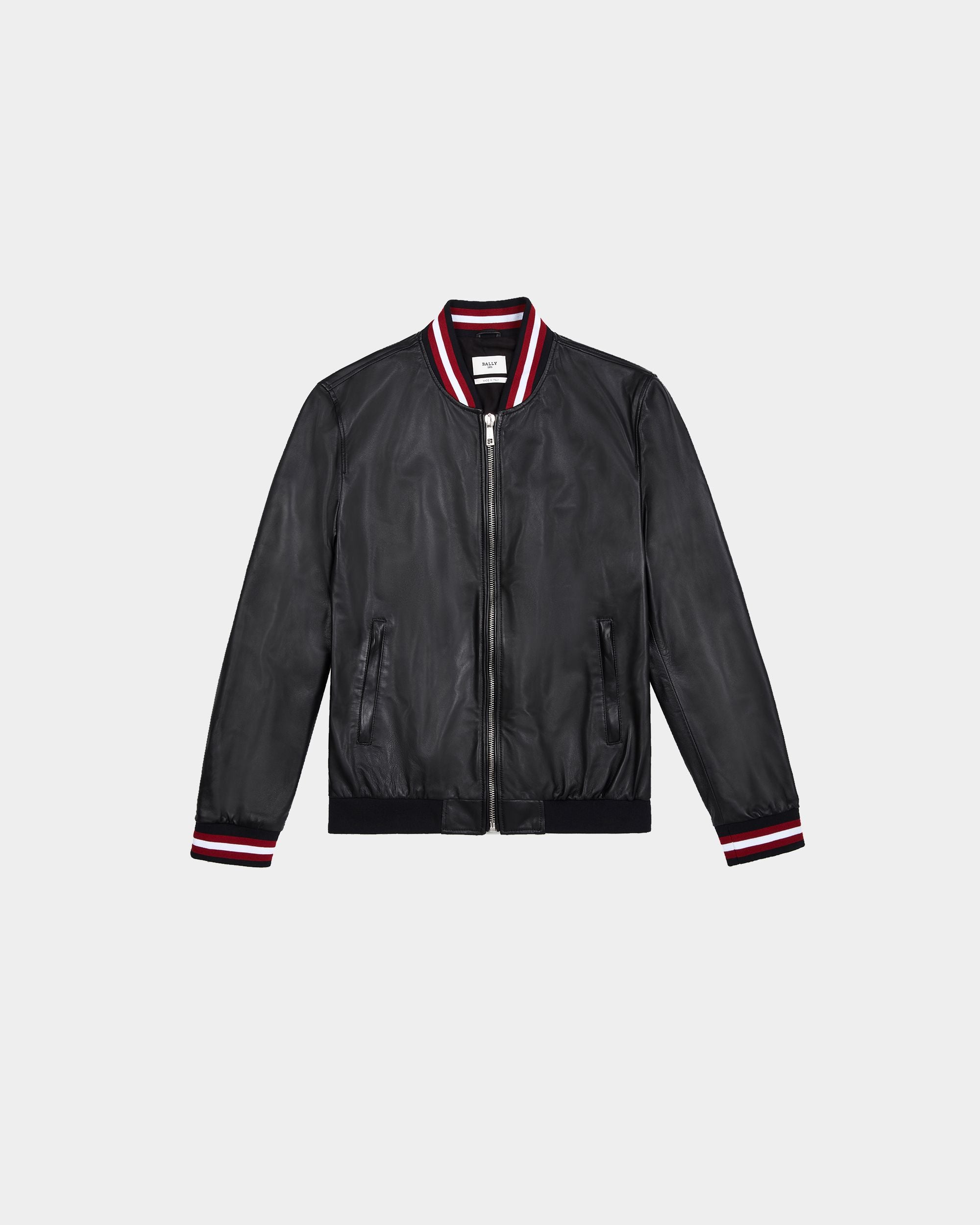 Men's Black Leather Jacket - Men's - Bally - 01