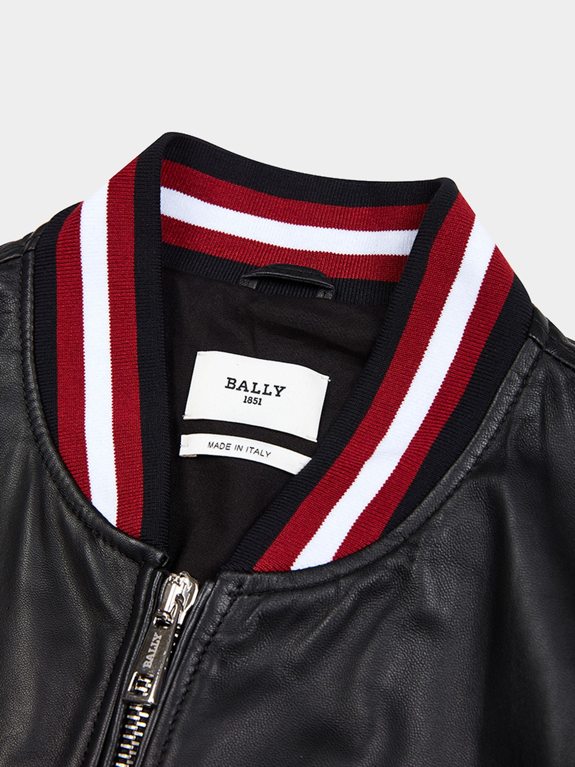 Men's Black Leather Jacket - Men's - Bally - 03