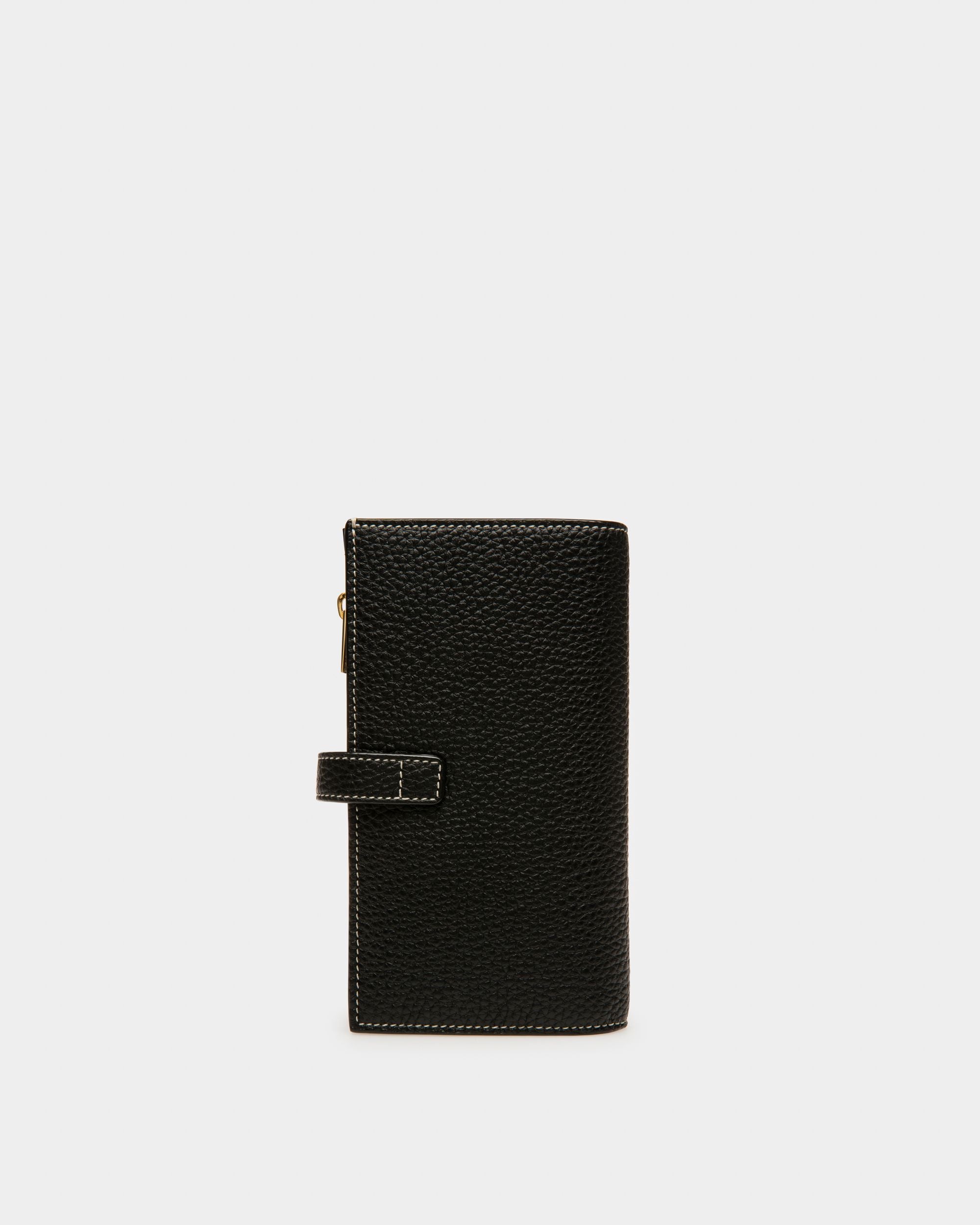 Cartera Francesa Lock Me De Piel Negra - Mujer - Bally - 02