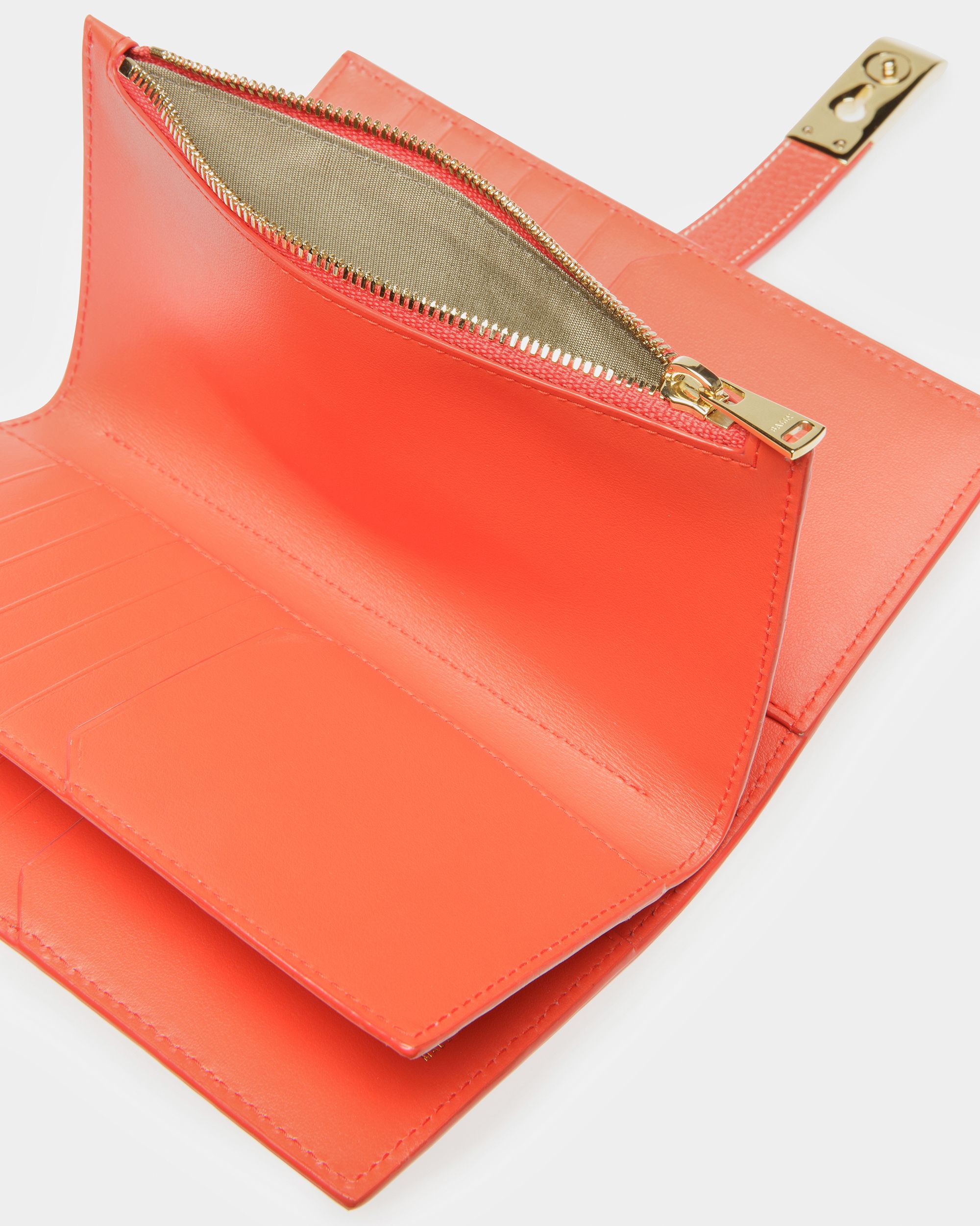 Amber Cartera Francesa De Piel En Naranja - Mujer - Bally - 04