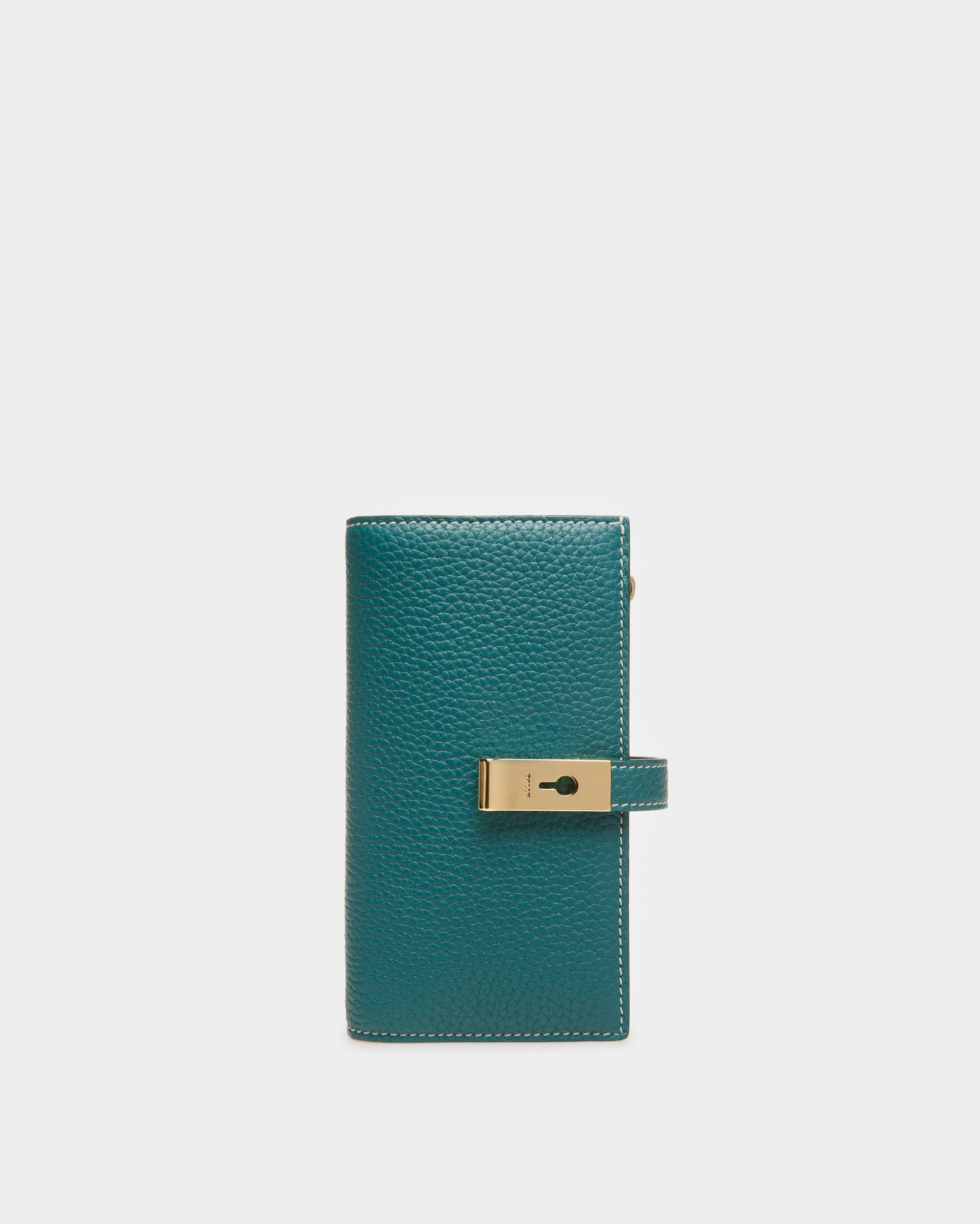 Amber Cartera De Estilo Francés En Cuero De Color Verde Oscuro - Mujer - Bally - 01