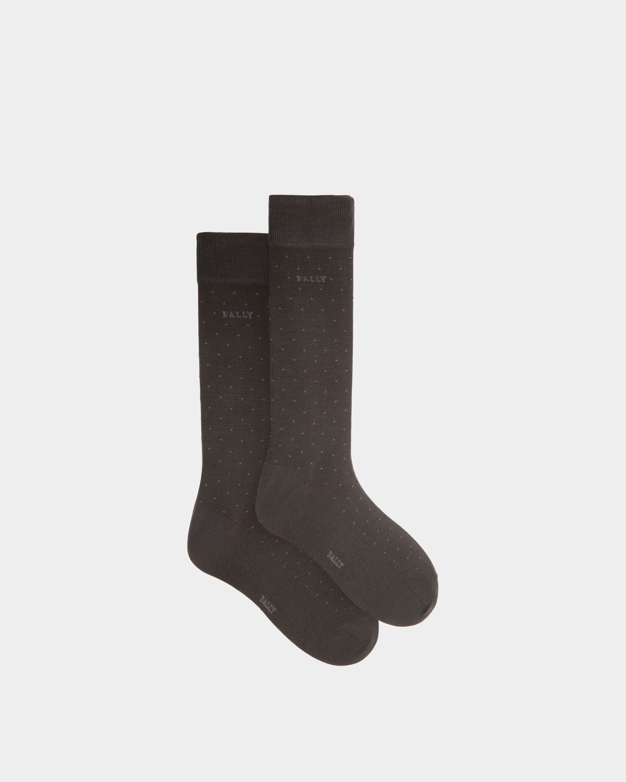 Calcetines De Mezcla De Algodón Gris Con Polka Dots - Hombre - Bally - 01