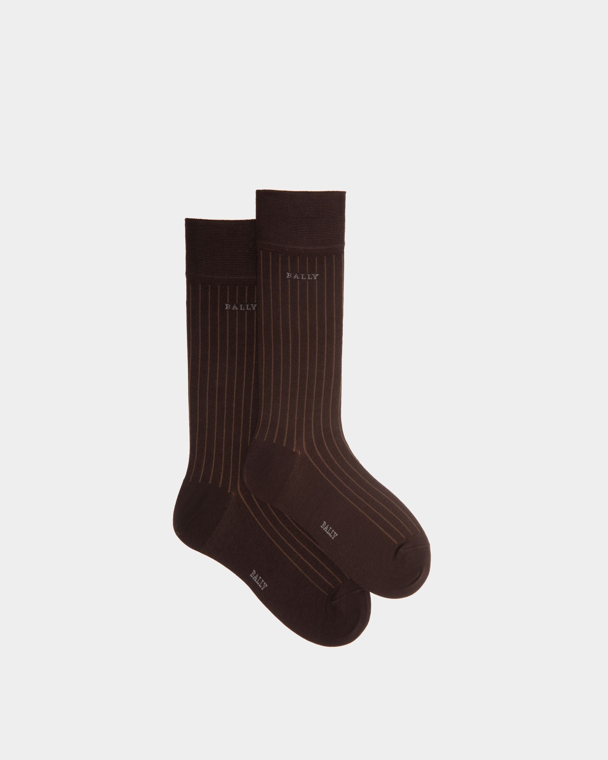 Socks In Brown Cotton - Men's - Bally - 01