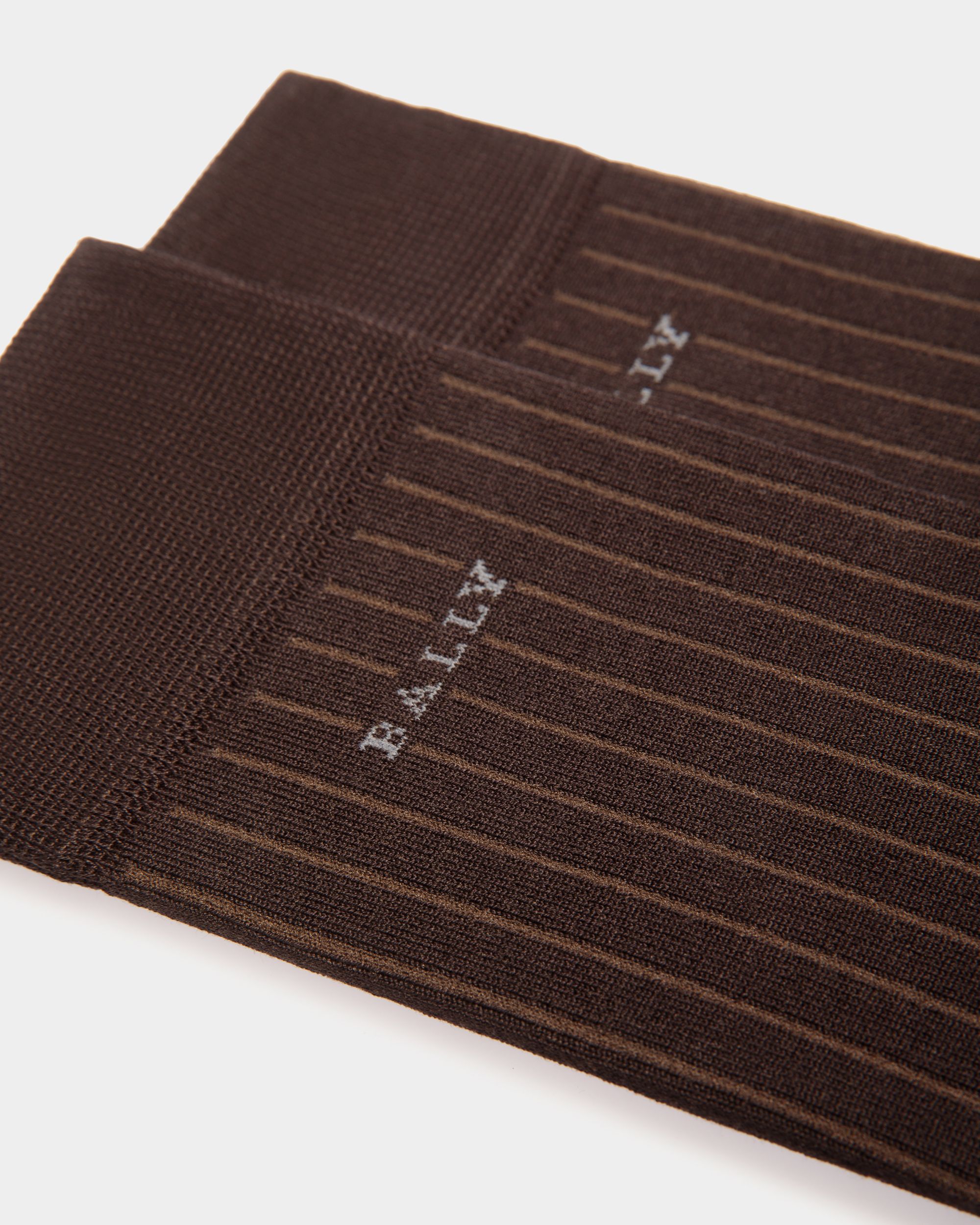 Socks In Brown Cotton - Men's - Bally - 02