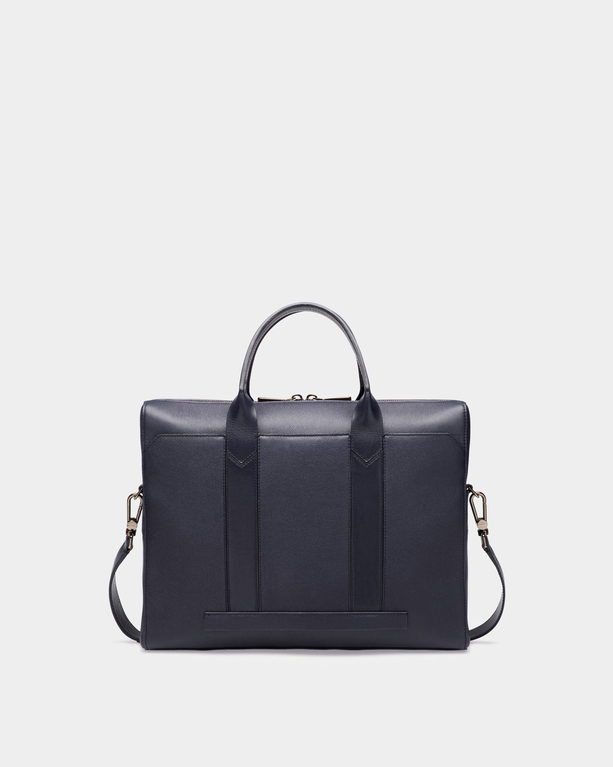 Elter Bolso Ejecutivo Para Hombre En Piel De Color Azul Marino - Hombre - Bally - 02