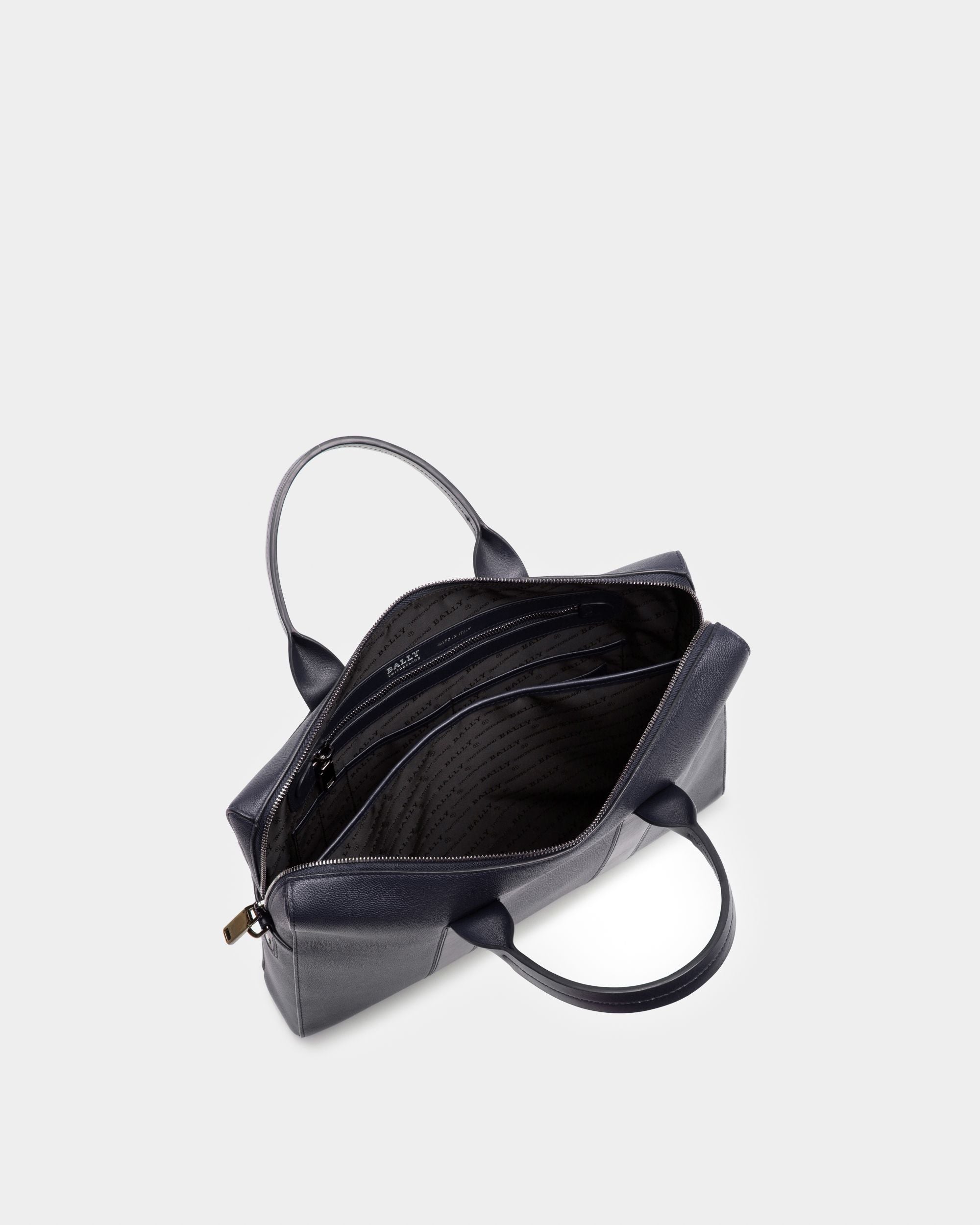 Elter Bolso Ejecutivo Para Hombre En Piel De Color Azul Marino - Hombre - Bally - 03