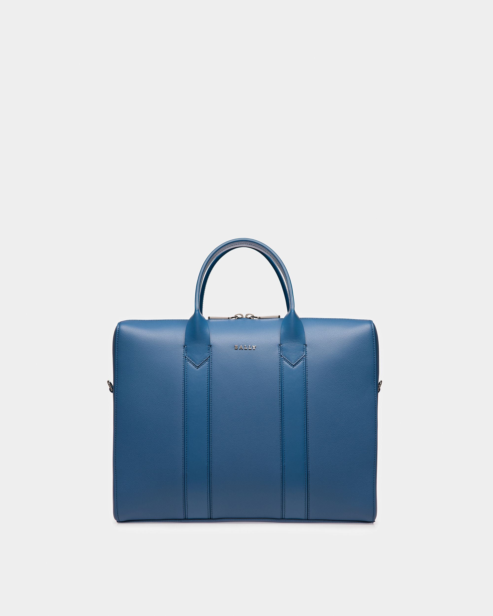 Elter Bolso Ejecutivo De Piel En Azul Neón - Hombre - Bally - 01