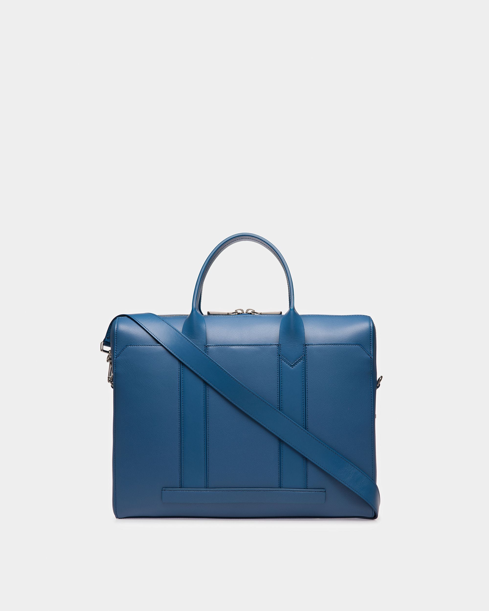 Elter Bolso Ejecutivo De Piel En Azul Neón - Hombre - Bally - 02