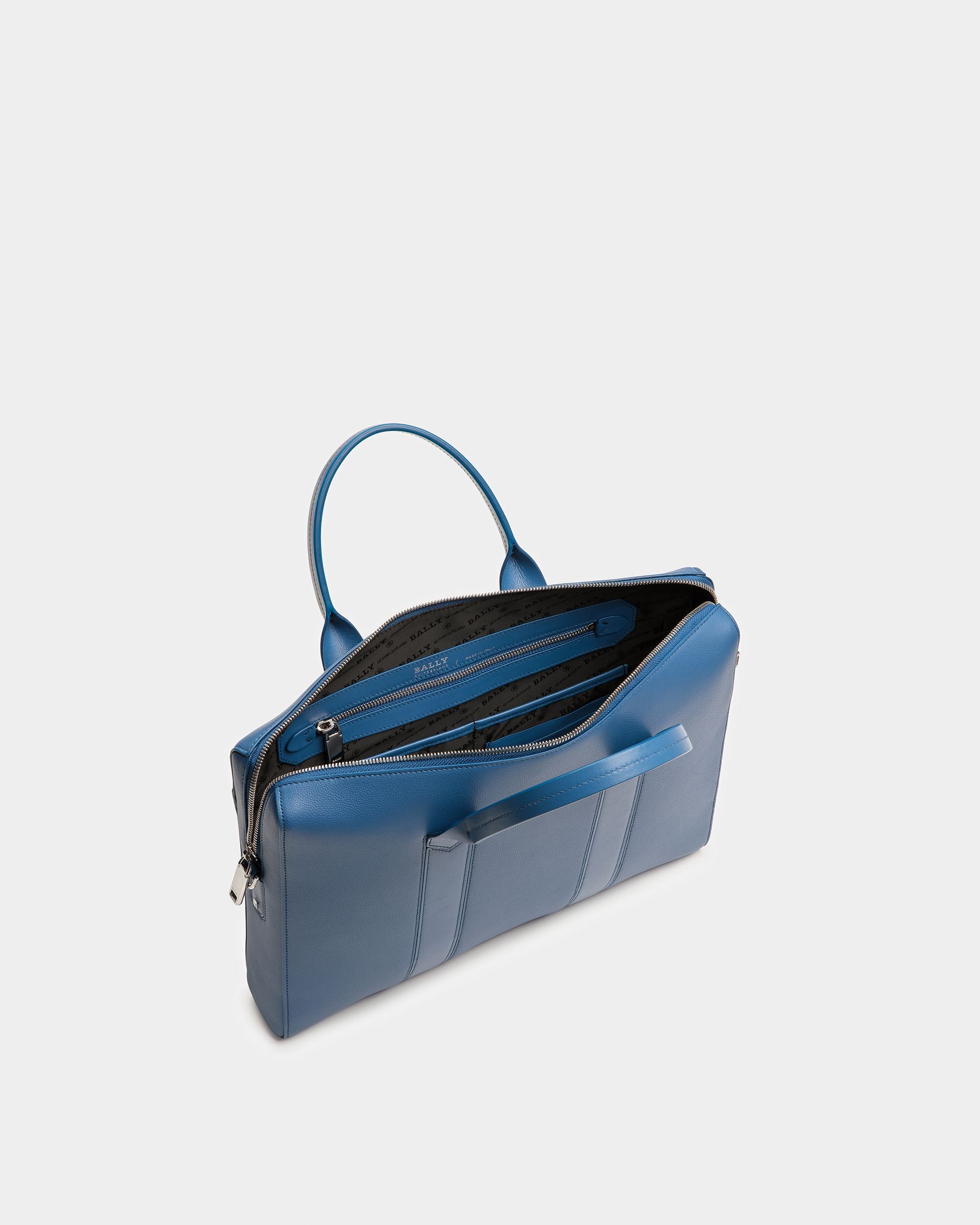Elter Bolso Ejecutivo De Piel En Azul Neón - Hombre - Bally - 04