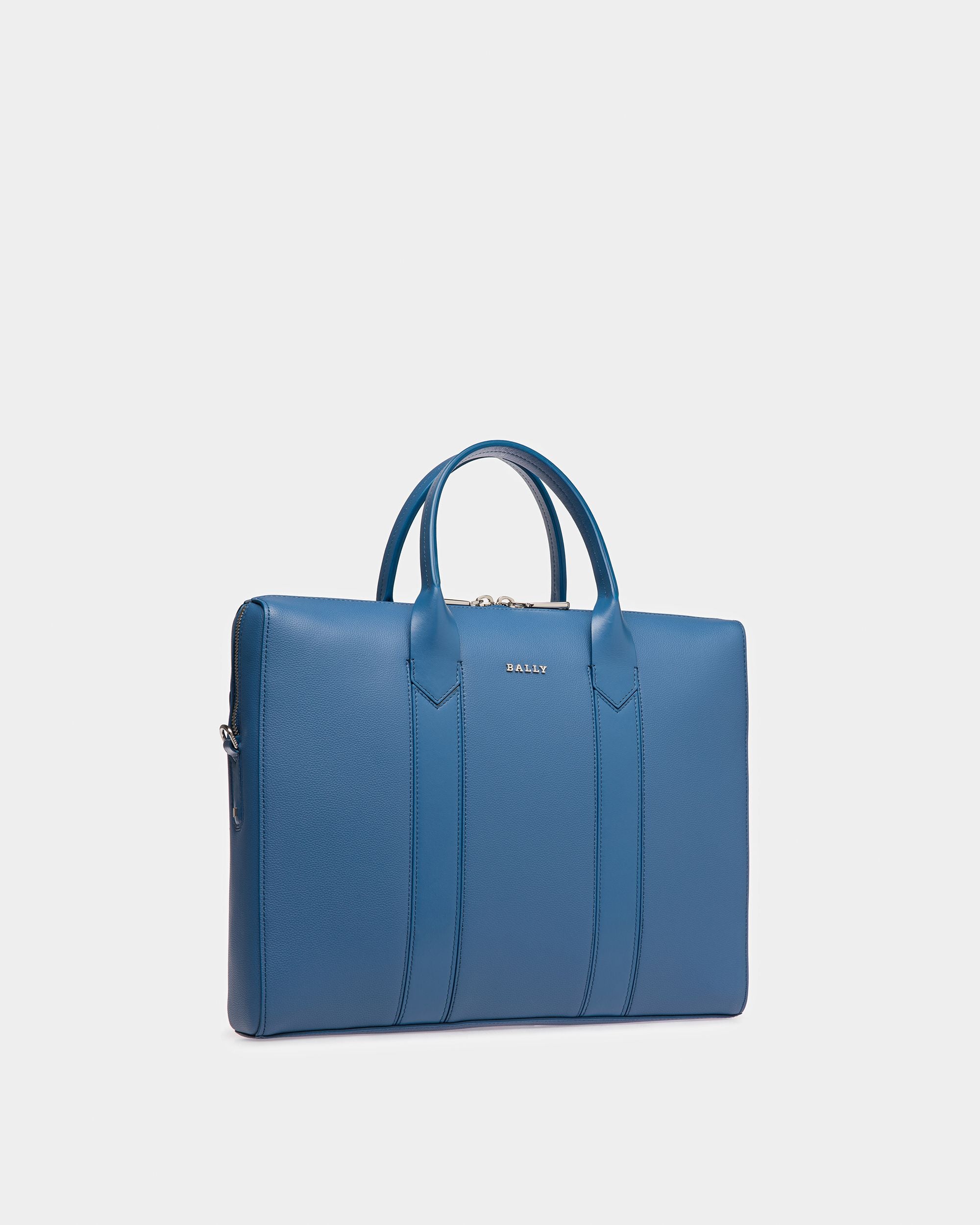 Elter Bolso Ejecutivo De Piel En Azul Neón - Hombre - Bally - 05