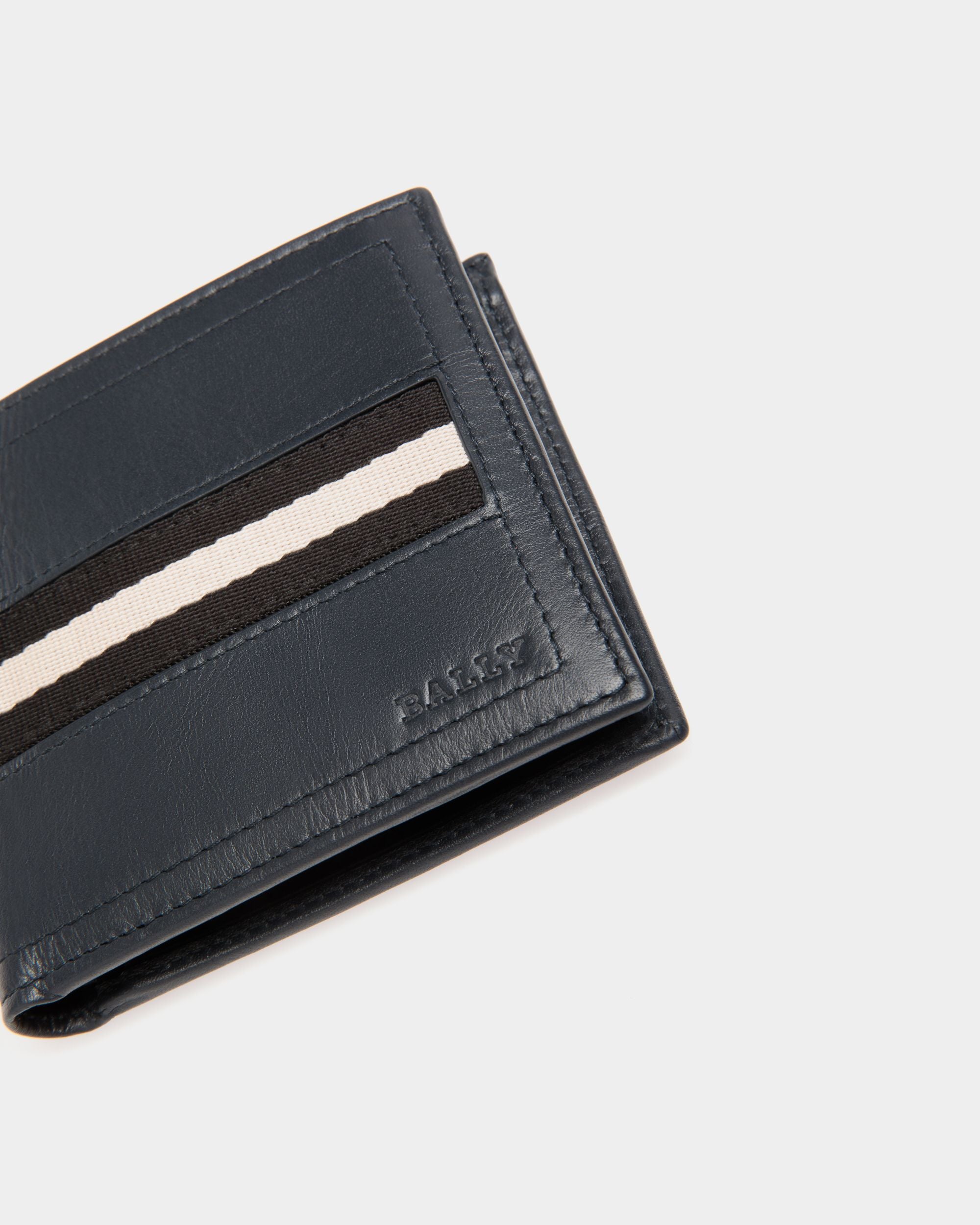 Coin Wallet In Blue Leather - Men's - Bally - 04