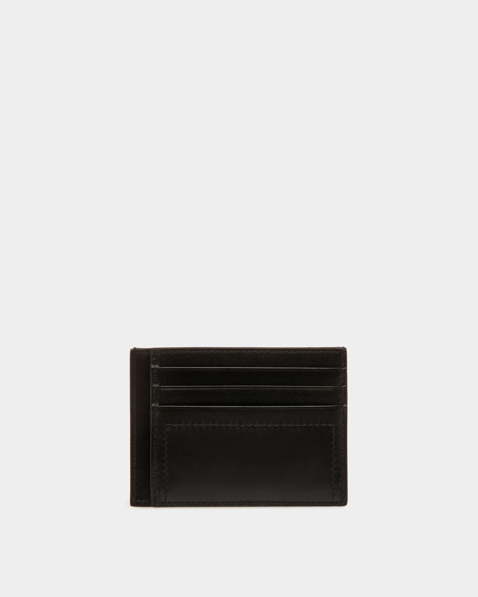 Business Card Holder In Black Leather - Men's - Bally - 02