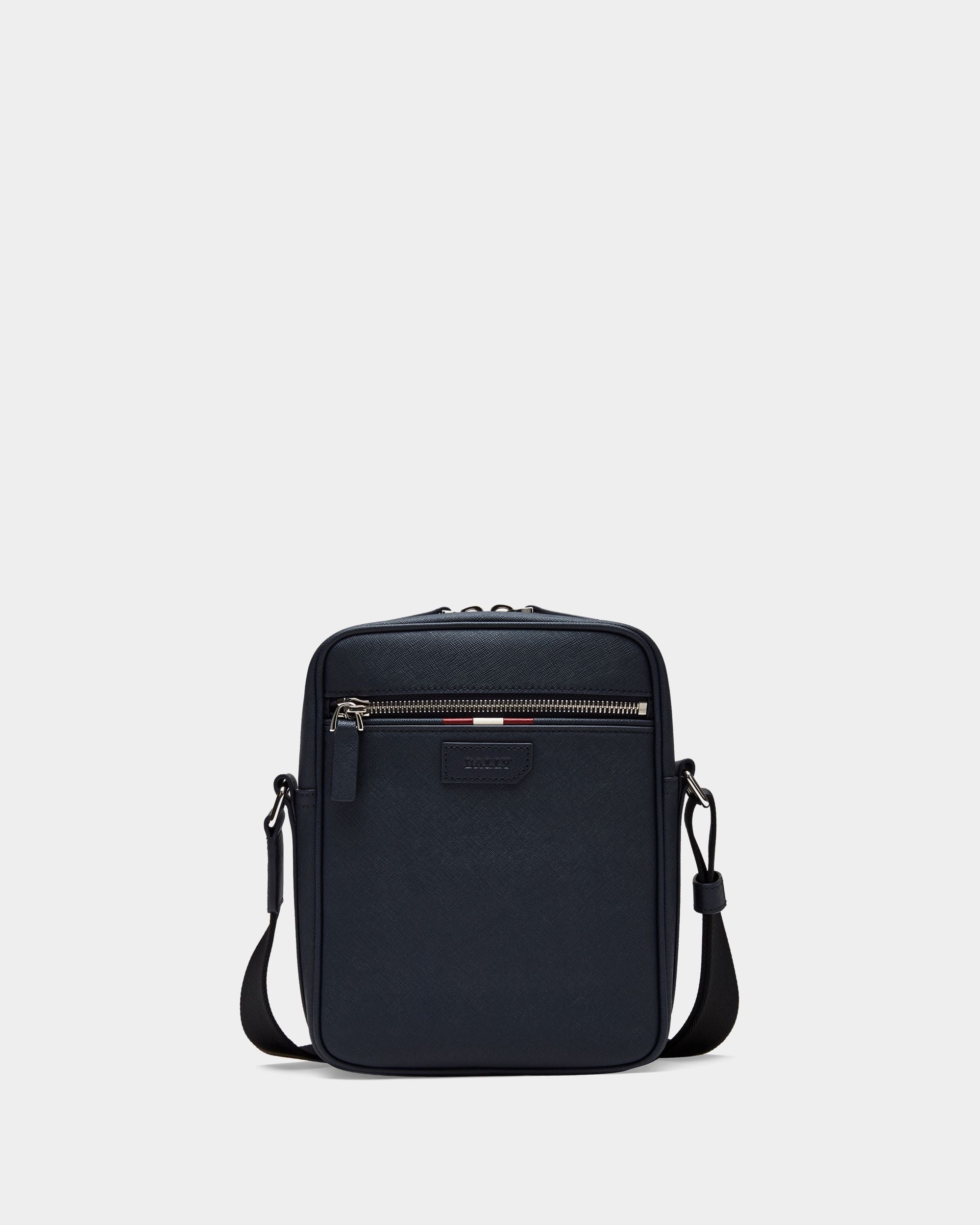 Men's Blue Leather Casual Crossbody Bag - Men's - Bally - 01