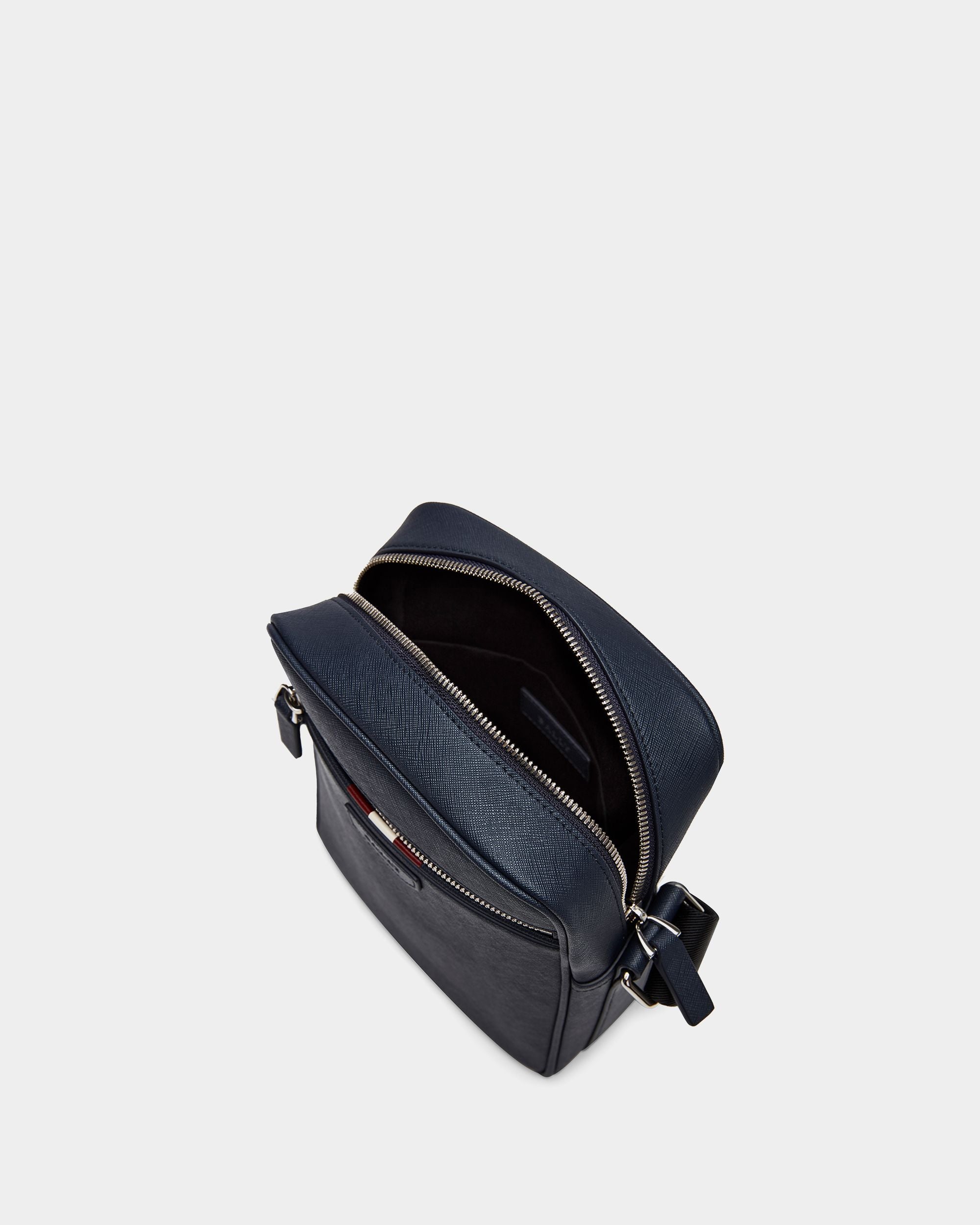 Men's Blue Leather Casual Crossbody Bag - Men's - Bally - 03