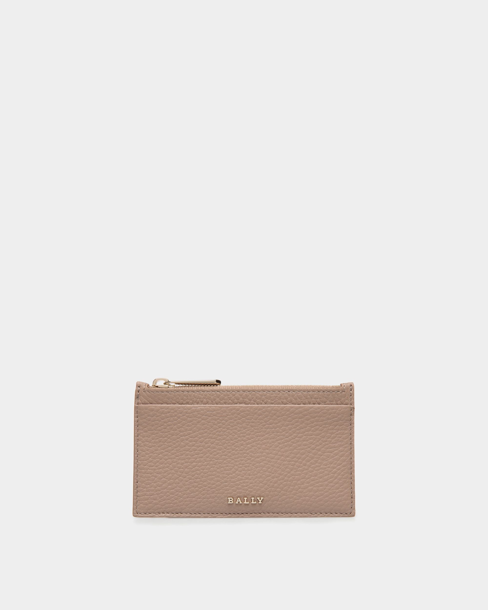 Business Card Holder In Pink Leather - Women's - Bally - 01