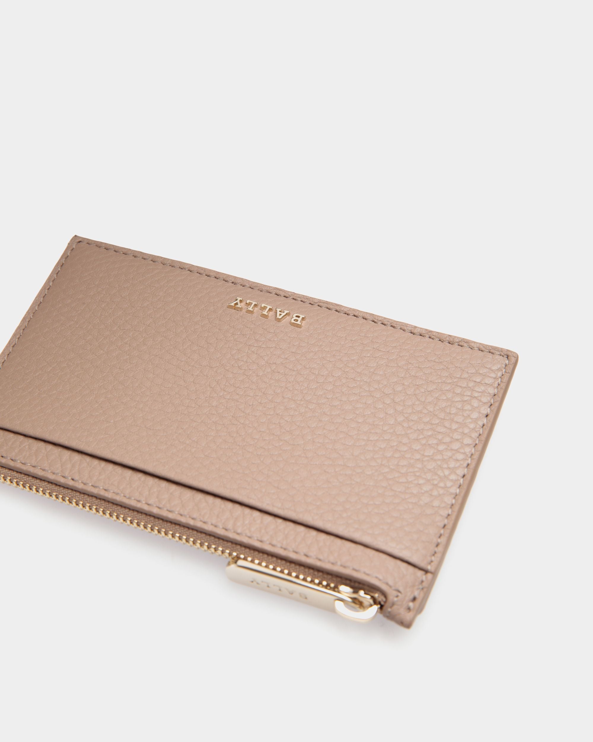 Business Card Holder In Pink Leather - Women's - Bally - 04