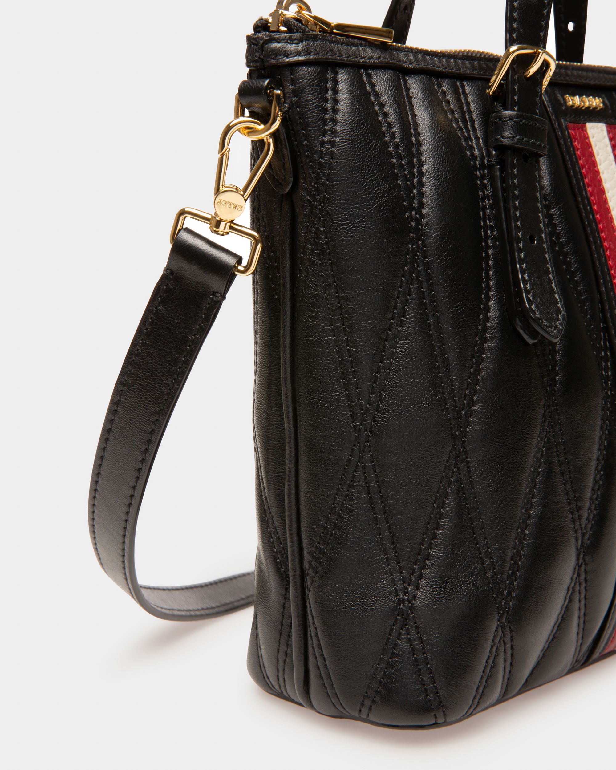 Damirah Small Bolso Tote En Piel De Color Negro - Mujer - Bally - 04