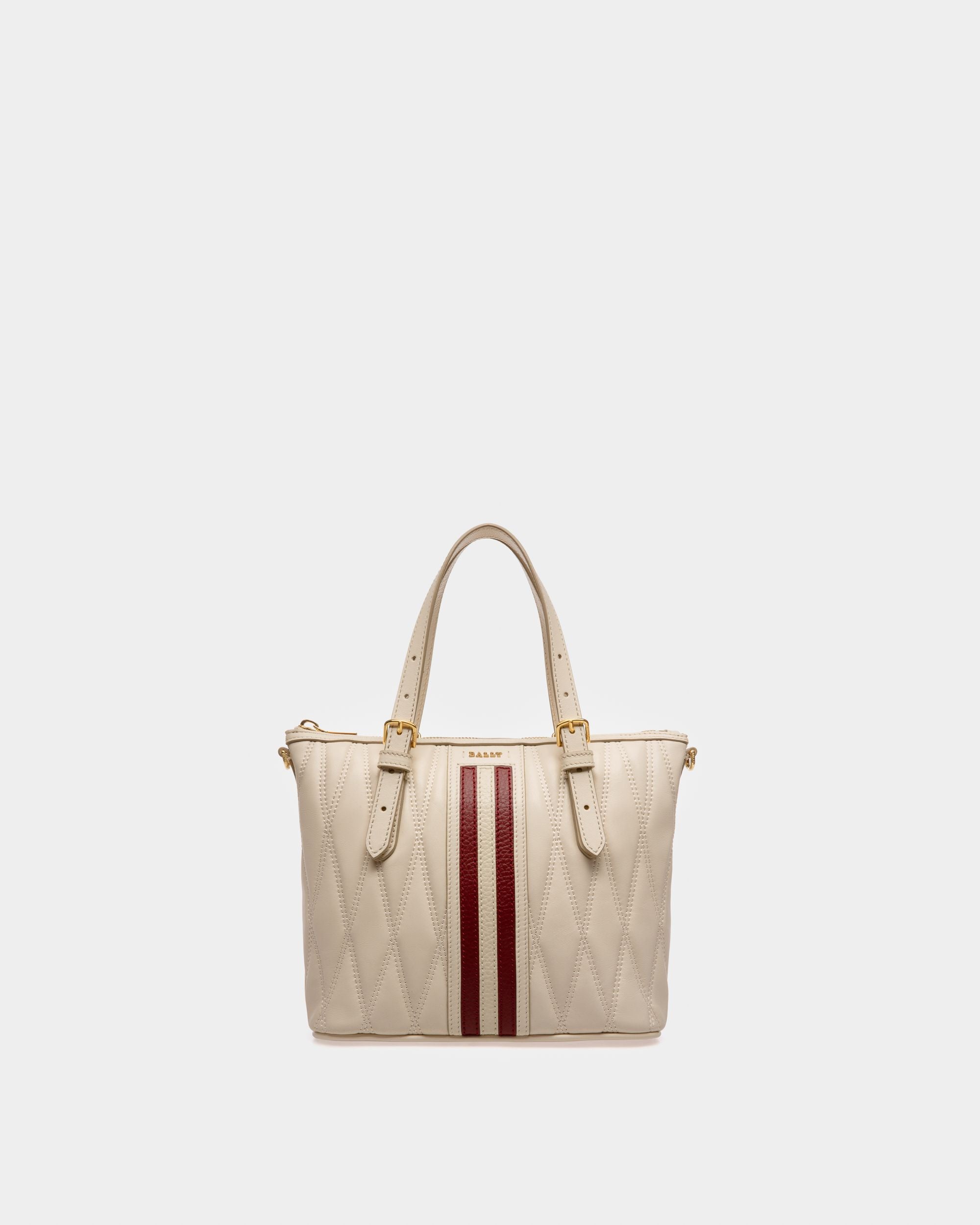 Damirah Small Tote Bag In Bone Leather - Women's - Bally - 01