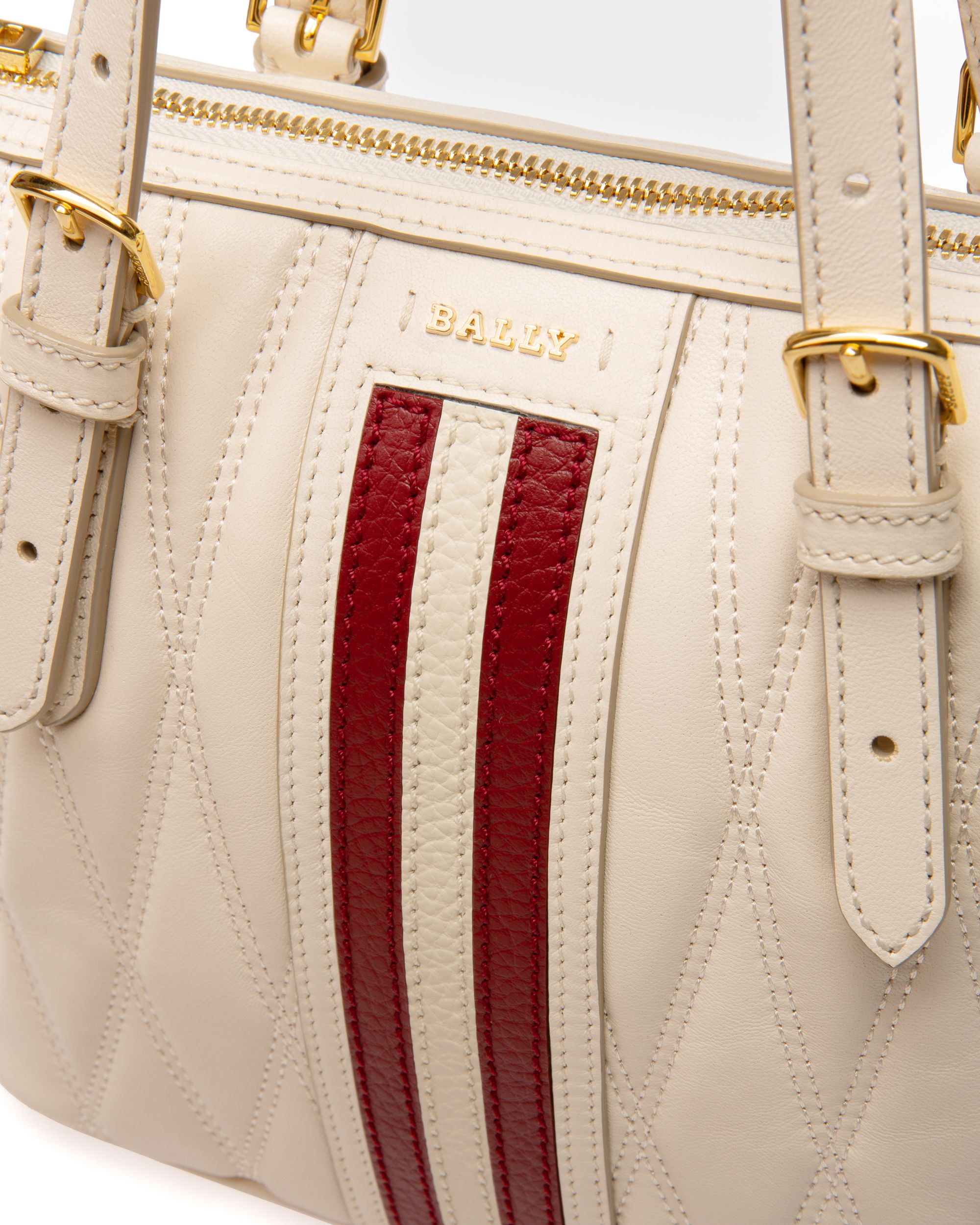 Damirah Small Tote Bag In Bone Leather - Women's - Bally - 04