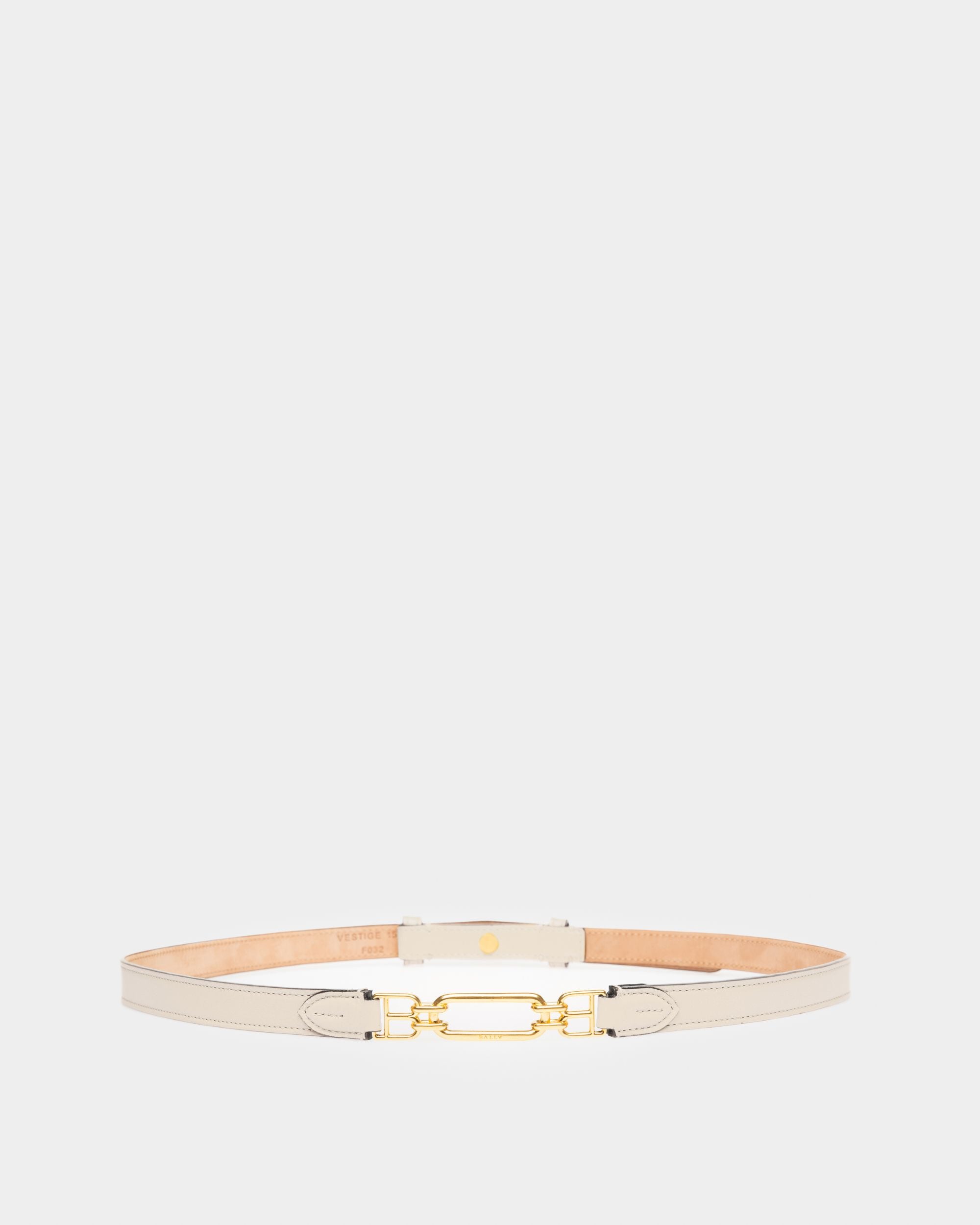 Vestige Cinturón De 15 Mm En Piel De Color Crema - Mujer - Bally - 01