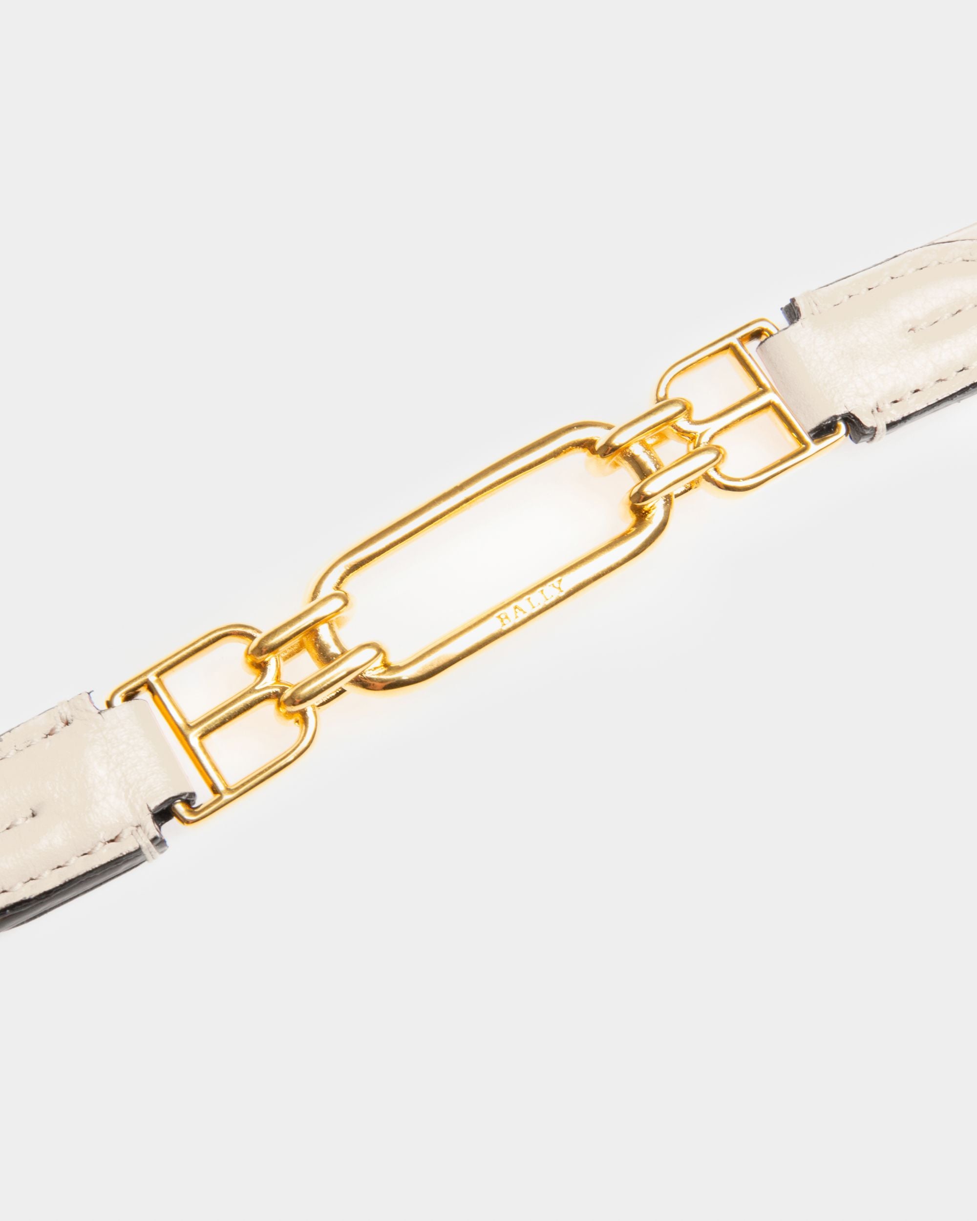 Vestige Cinturón De 15 Mm En Piel De Color Crema - Mujer - Bally - 03