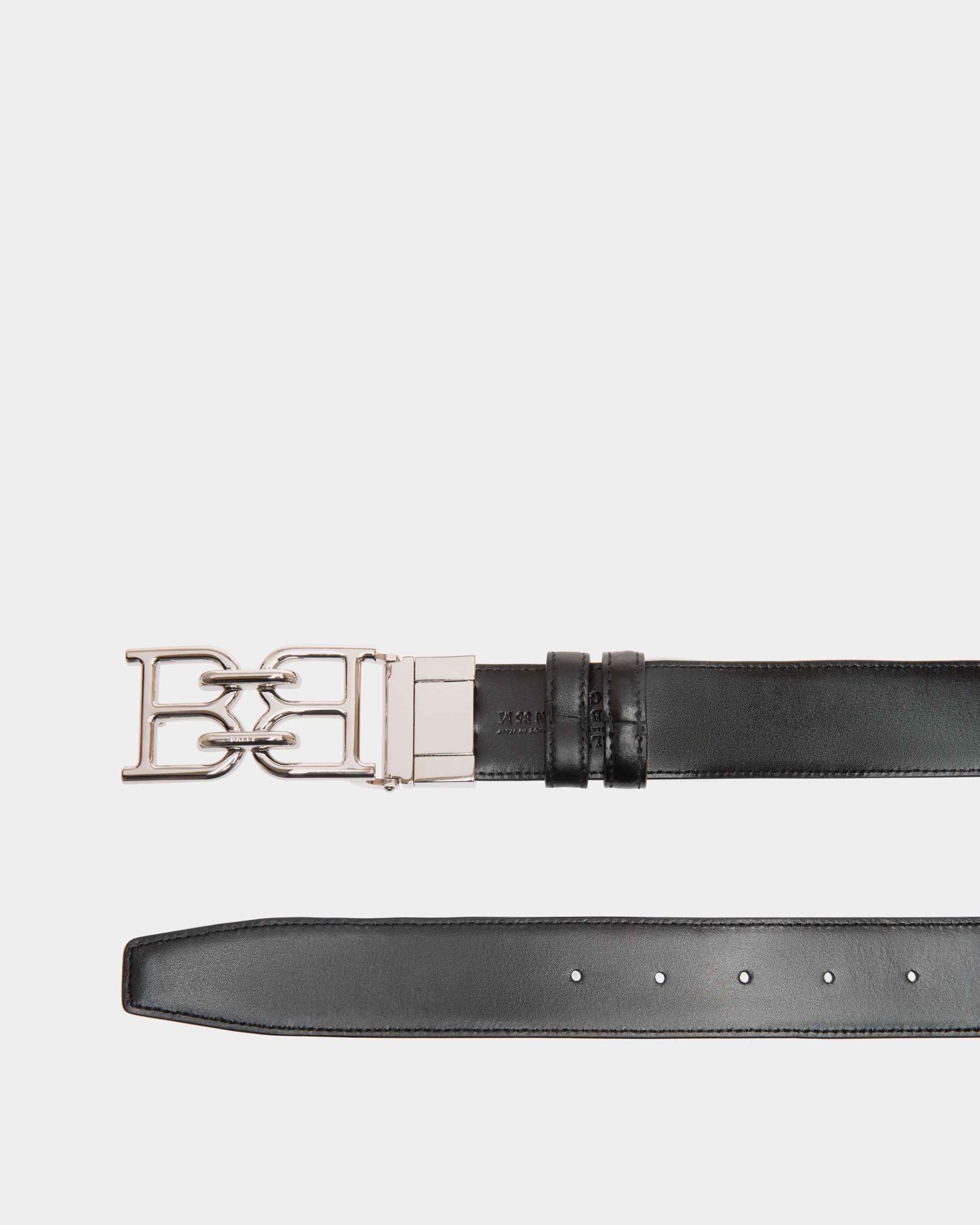 Bally Iconic Buckle Adjustable-Reversible Belt In Black Leather - Men's - Bally - 02