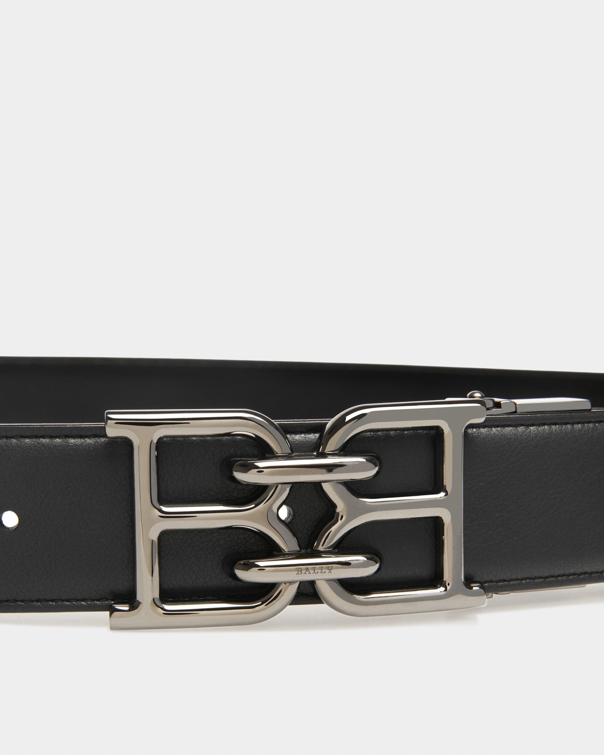 B-Chain Leather 35mm Belt In Black - Men's - Bally - 03