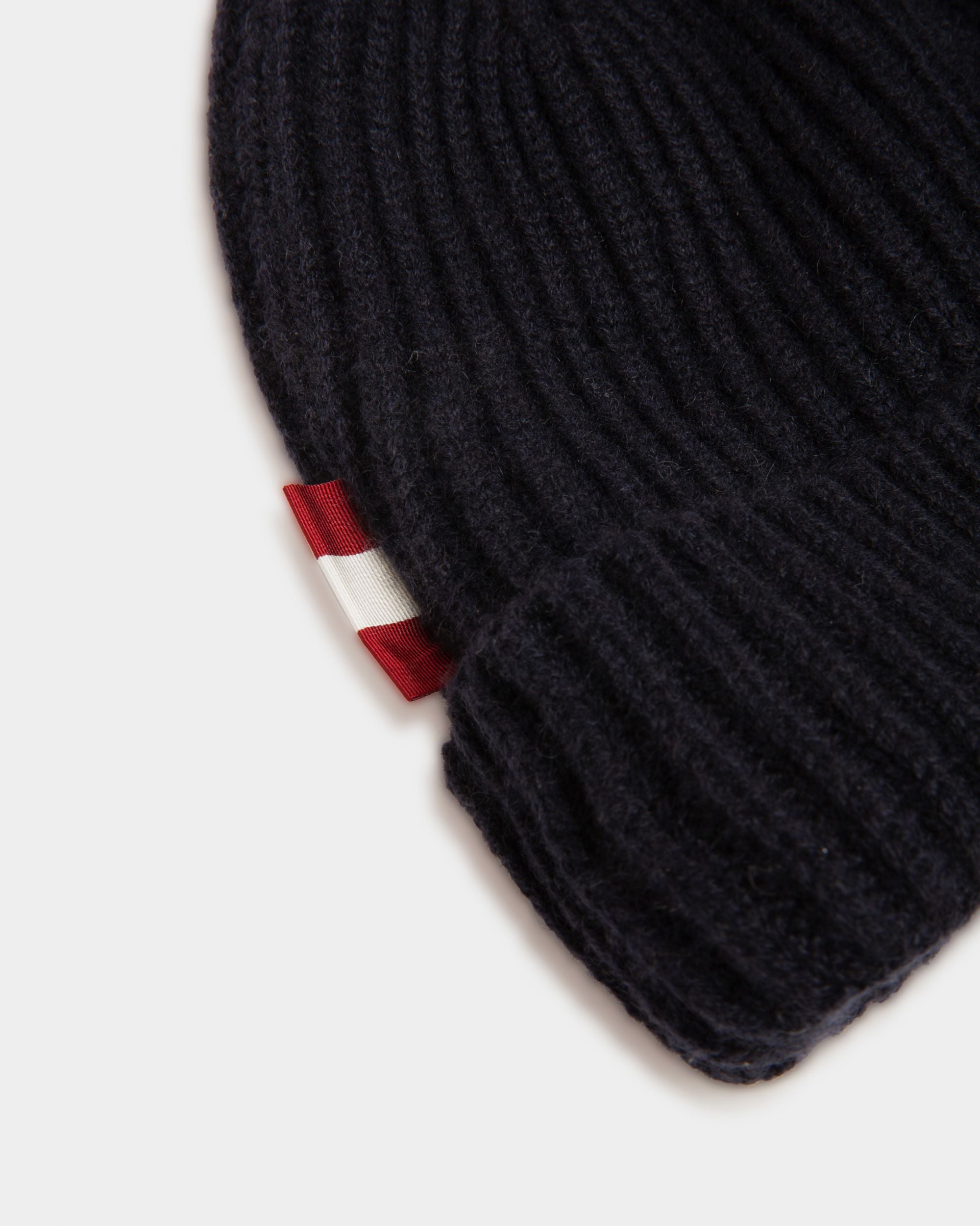 Cashmere Beanie In Navy - Men's - Bally - 03