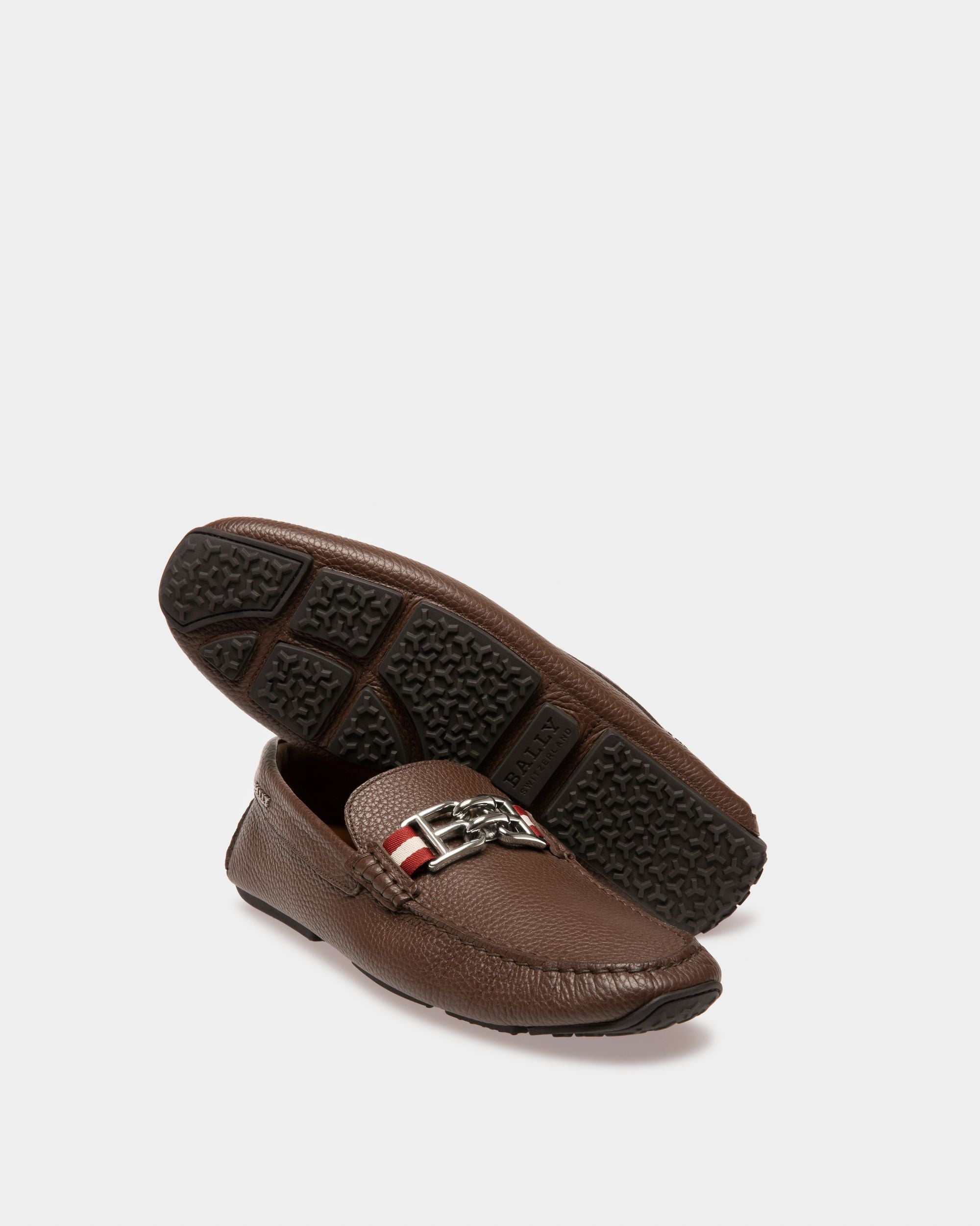Parsal Zapatos Driver De Piel Color Café - Hombre - Bally - 05