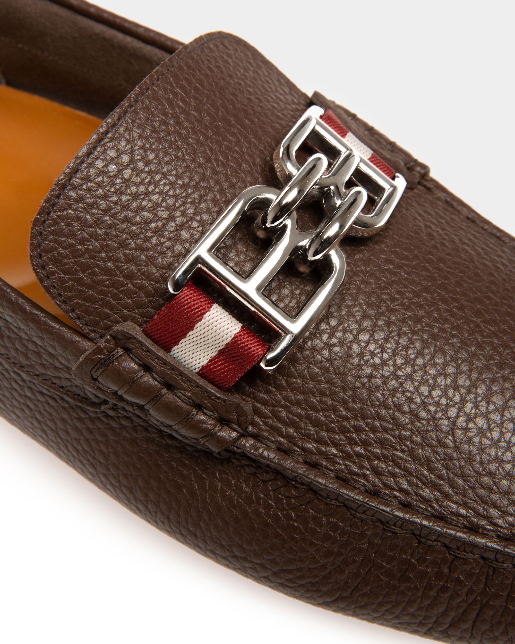Parsal Zapatos Driver De Piel Color Café - Hombre - Bally - 06