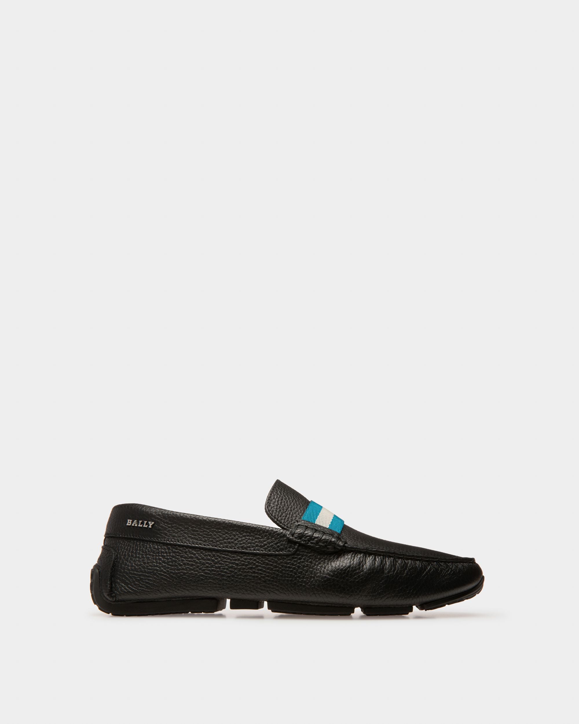 Pilot Driver in Black Grained Leather - Men's - Bally - 01