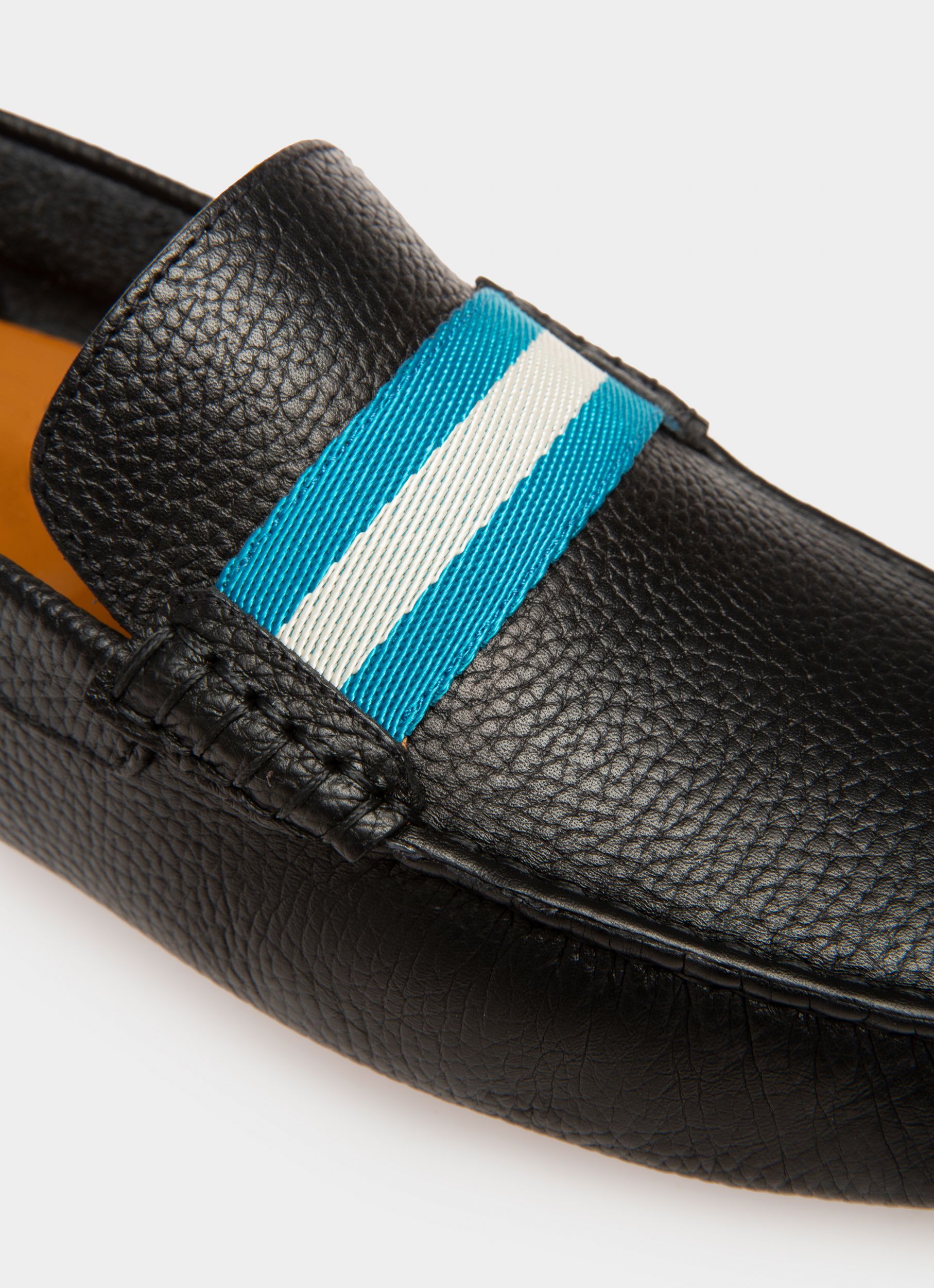 Pilot Driver in Black Grained Leather - Men's - Bally - 02