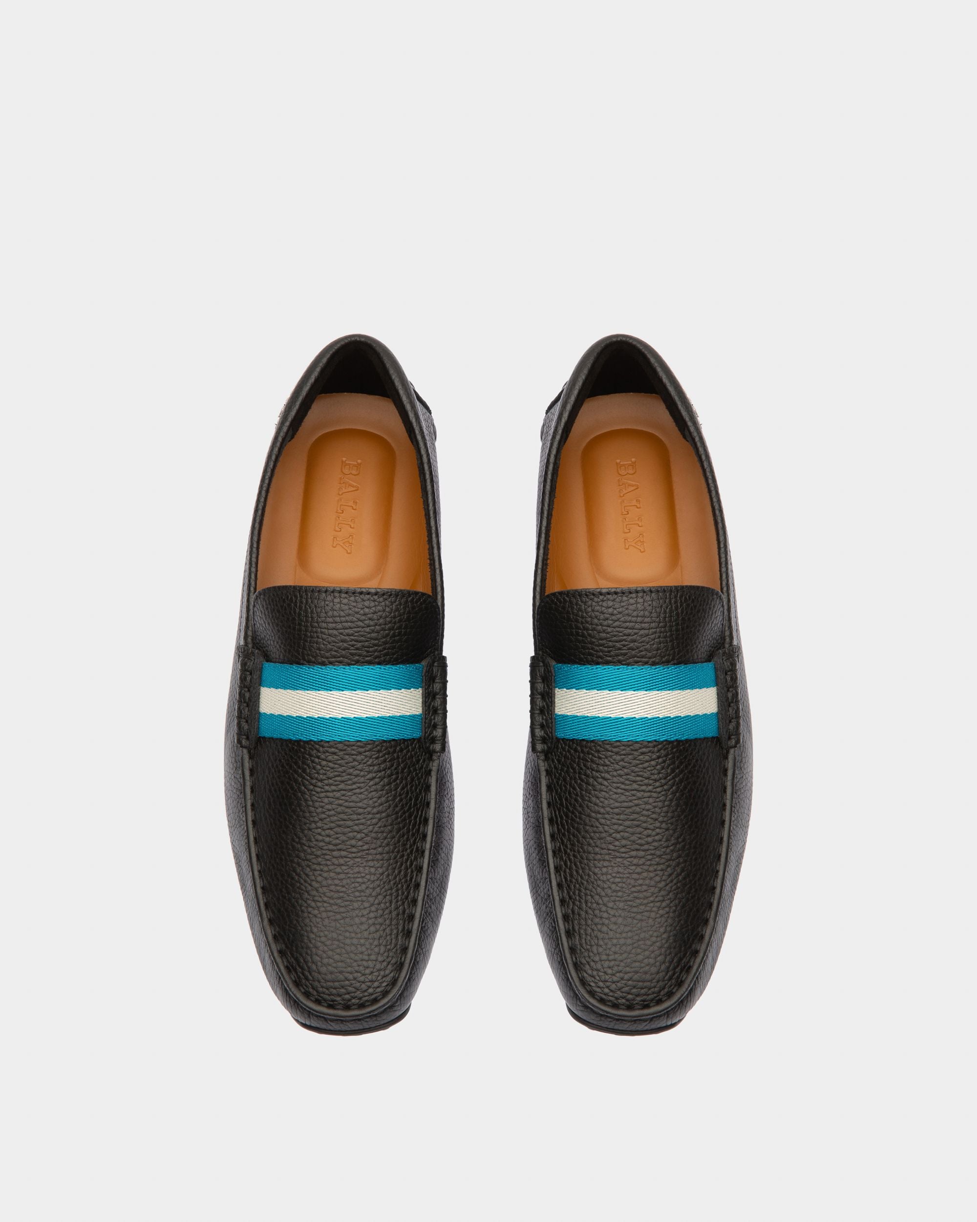 Pilot Driver in Black Grained Leather - Men's - Bally - 03
