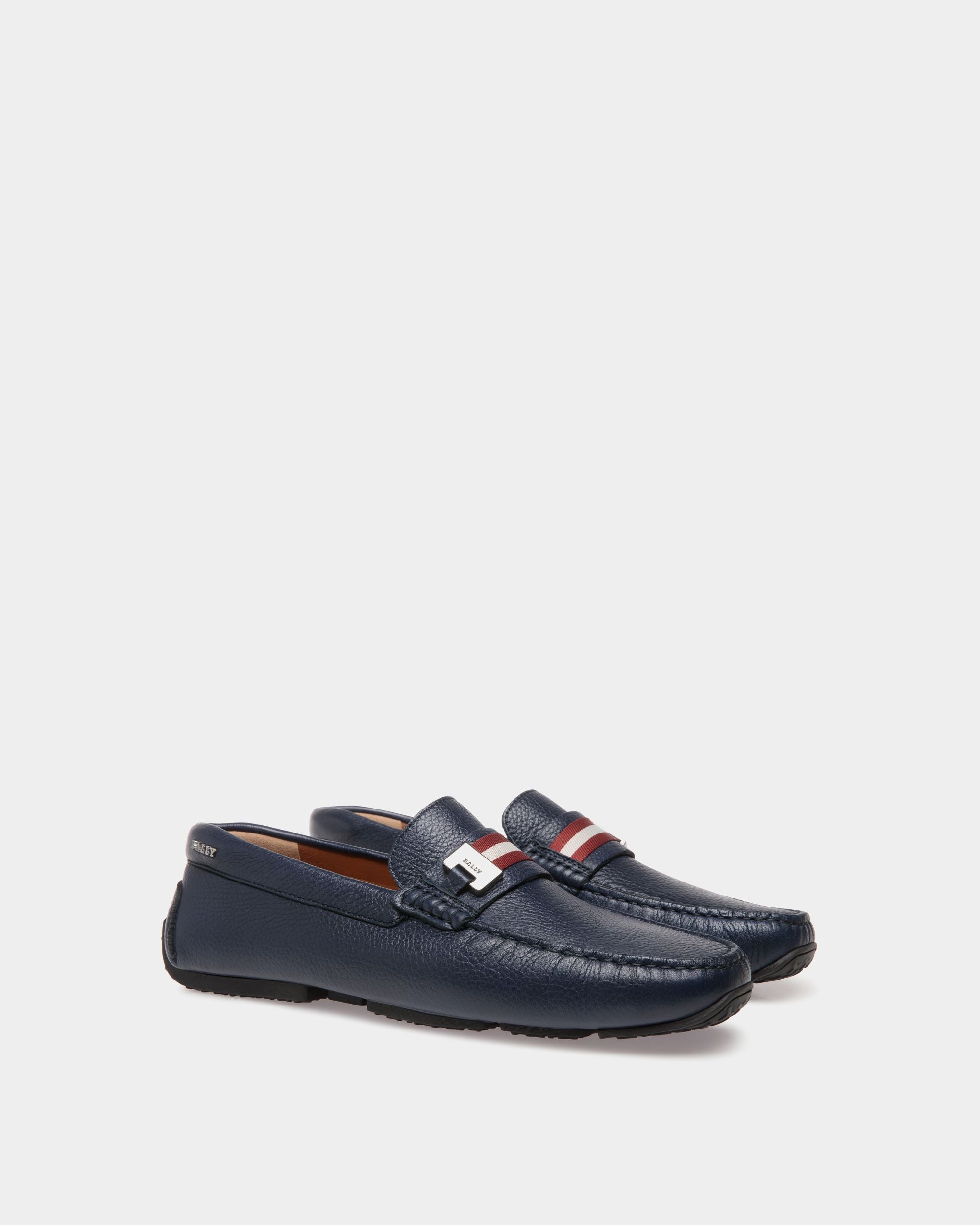 Pilot Drivers In Blue Leather - Men's - Bally - 02