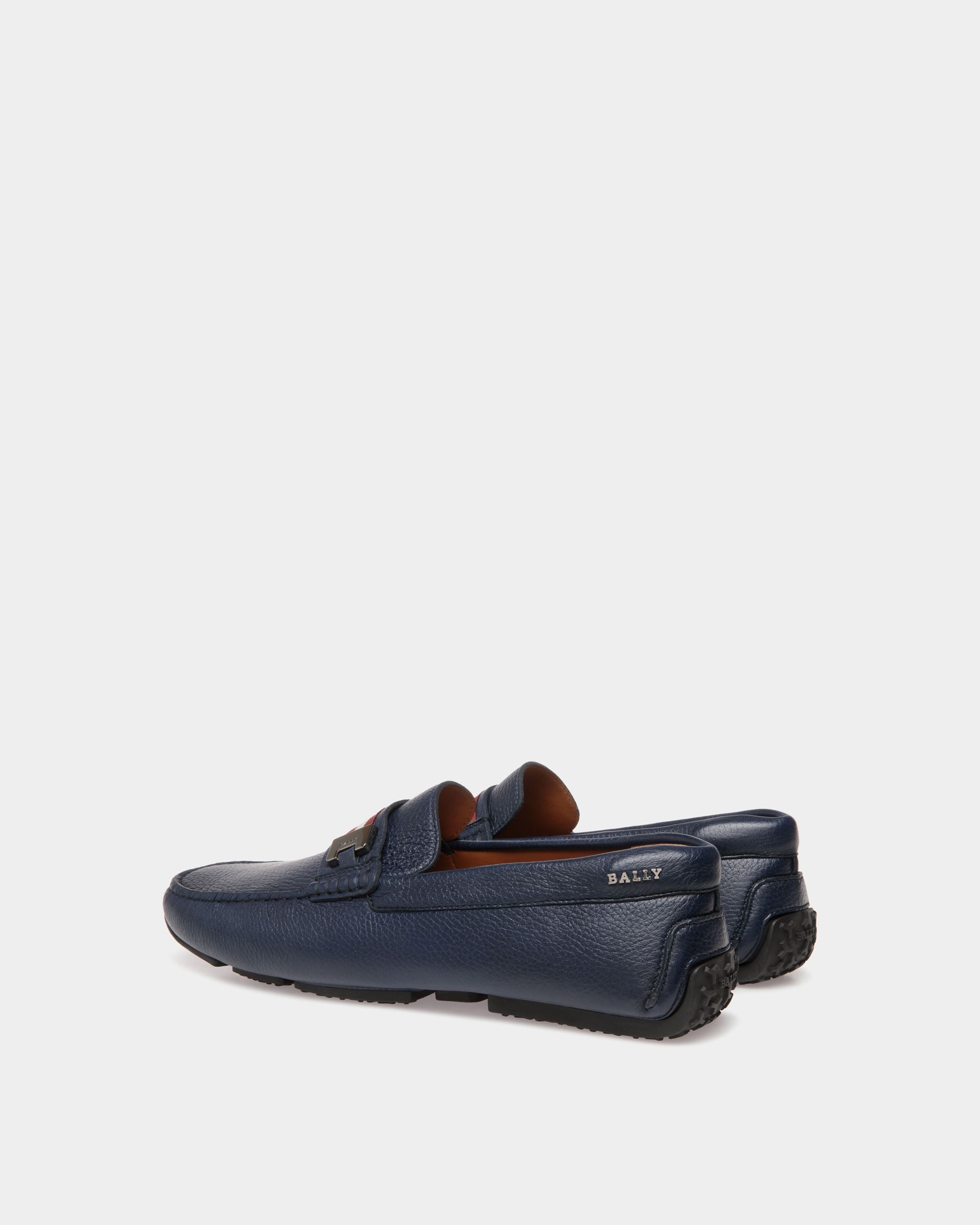 Pilot Drivers In Blue Leather - Men's - Bally - 03