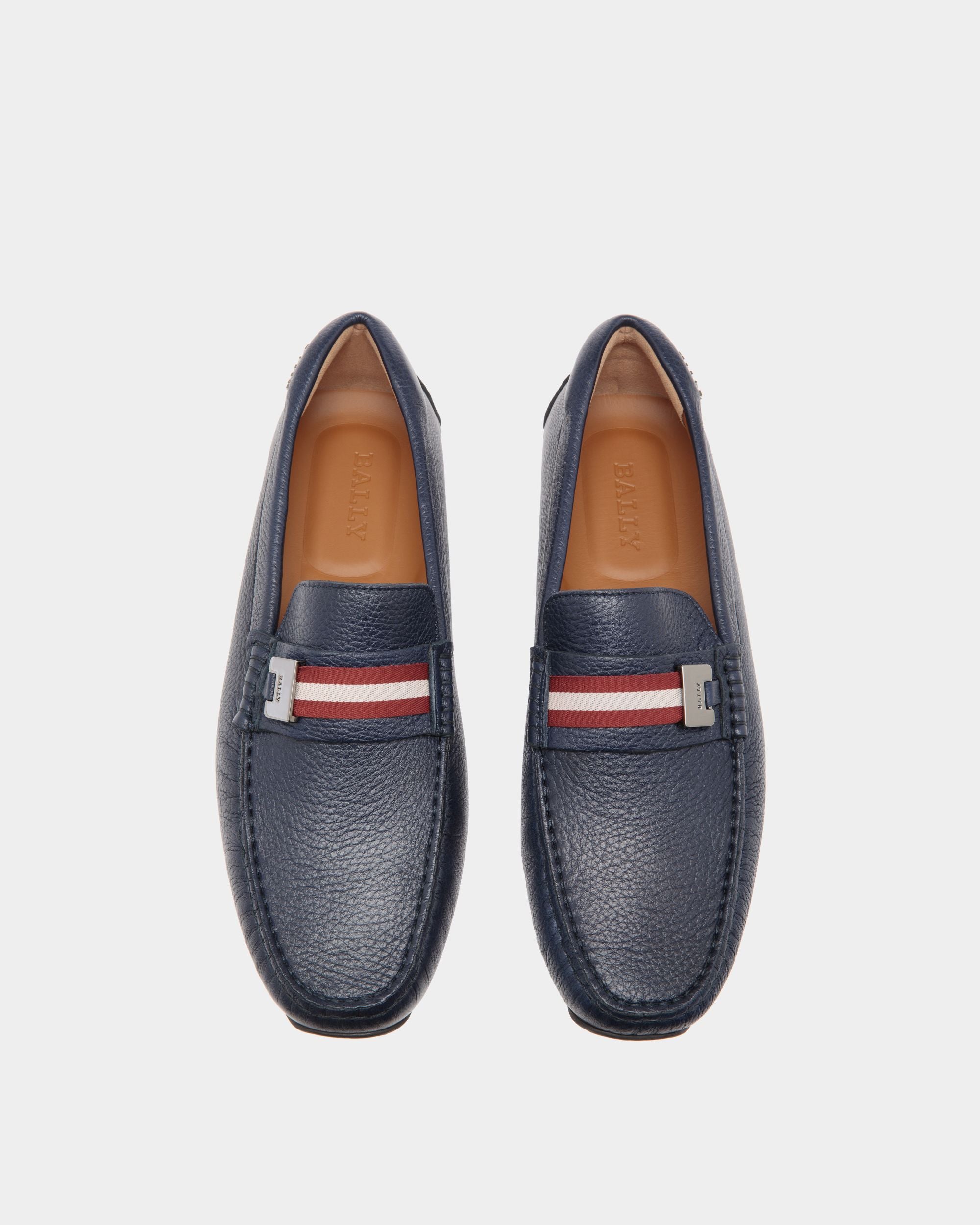 Pilot Drivers In Blue Leather - Men's - Bally - 04