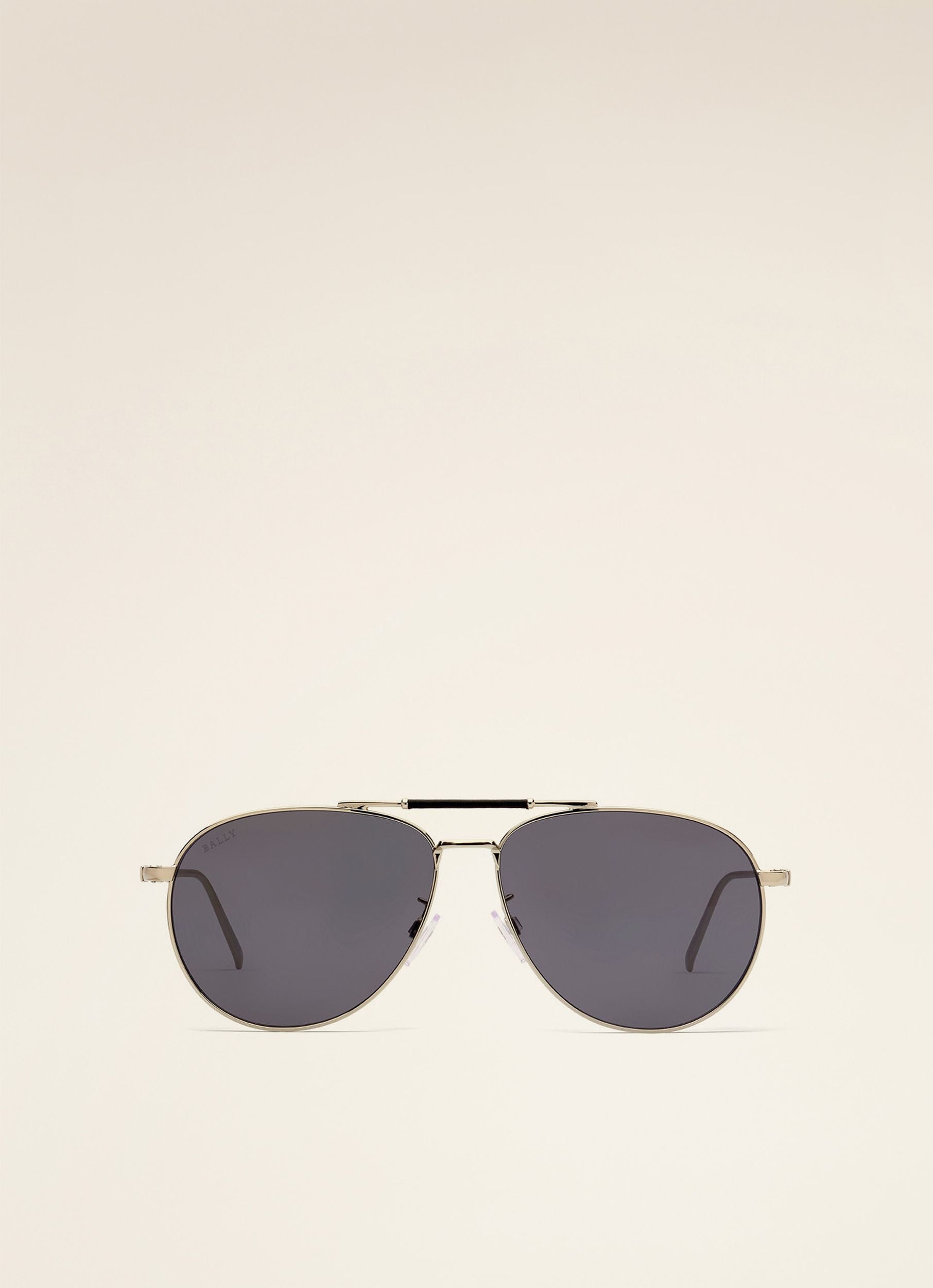 Mike Metal Sunglasses In Palladium & Smoke Lens - Men's - Bally - 01