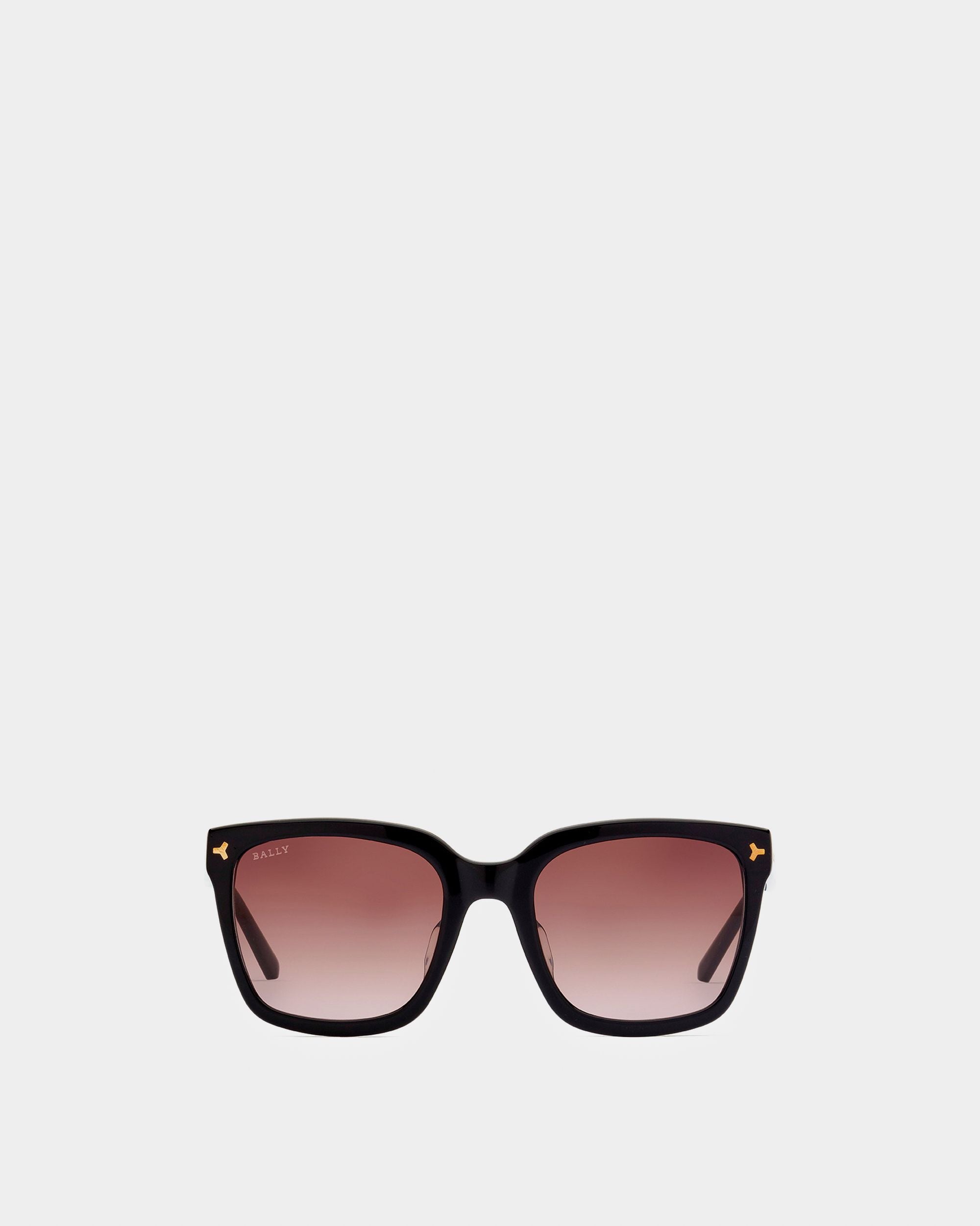 Gafas De Sol Elsa De Acetato Negro Con Lentes Burdeos - Mujer - Bally - 01