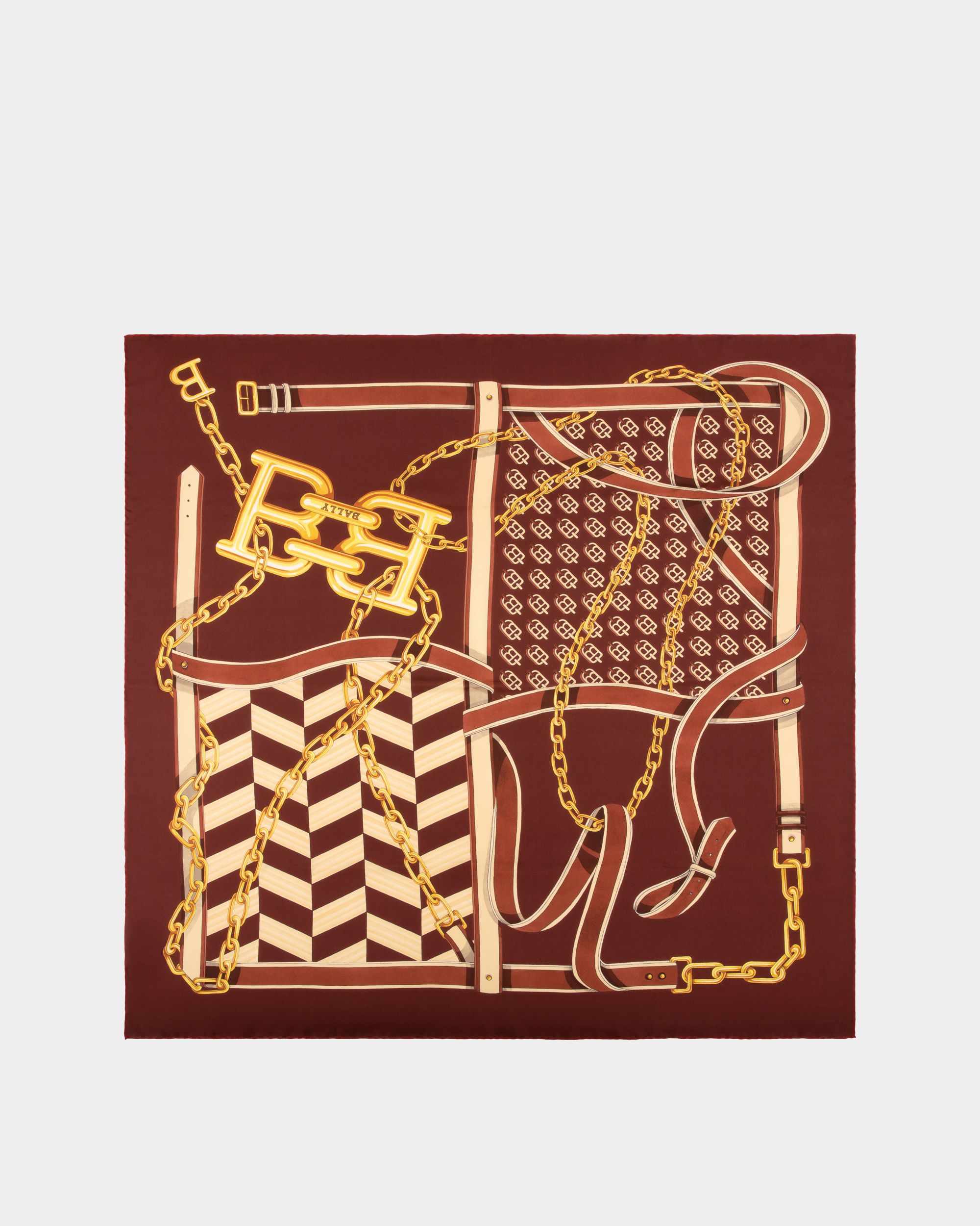 Pañuelo Cuadrado Con Motivo B-Chain - Mujer - Bally - 01