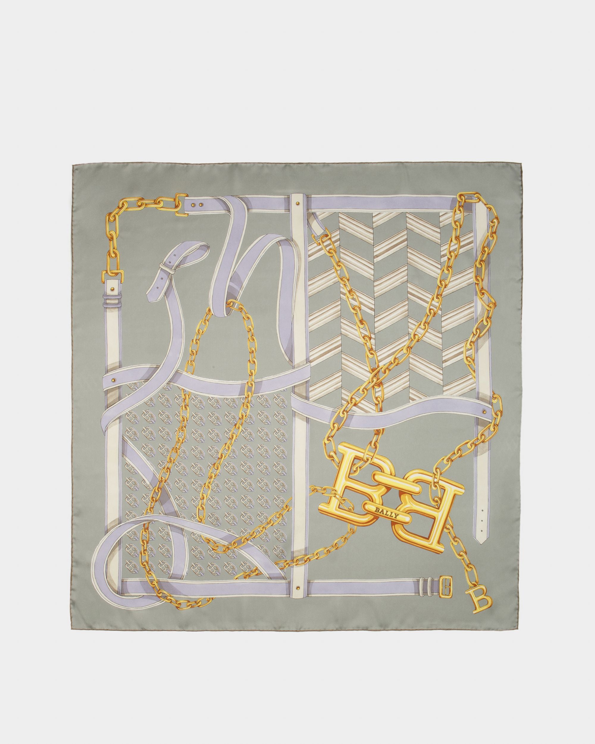 Pañuelo Cuadrado Con Motivo B-Chain - Mujer - Bally - 01