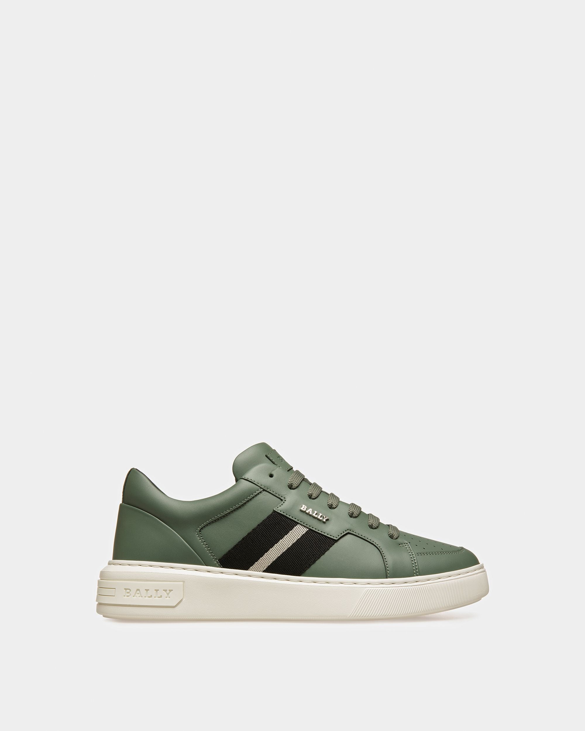 Moony Zapatillas De Tela Y Piel En Salvia - Hombre - Bally - 01